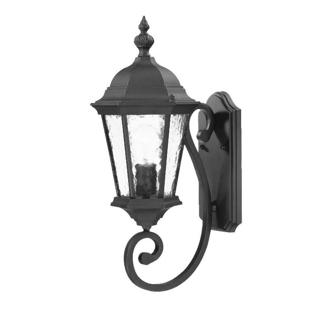 One Light Matte Black Carousel Lantern Wall Light-Outdoor Lighting-DECOROLALA