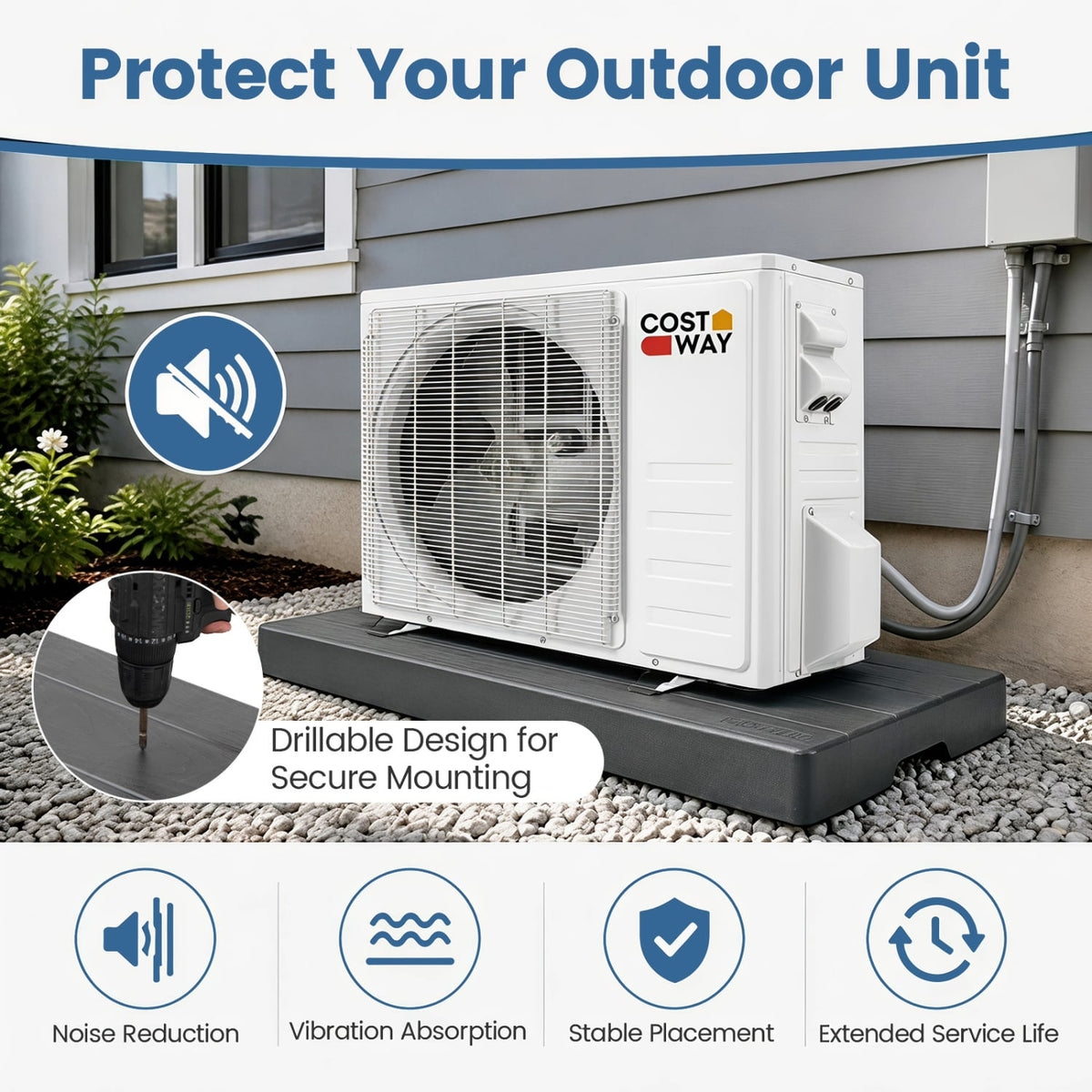 Only C$29.99! Mini Split Condenser Pad-Mini Split AC Accessories-DECOROLALA