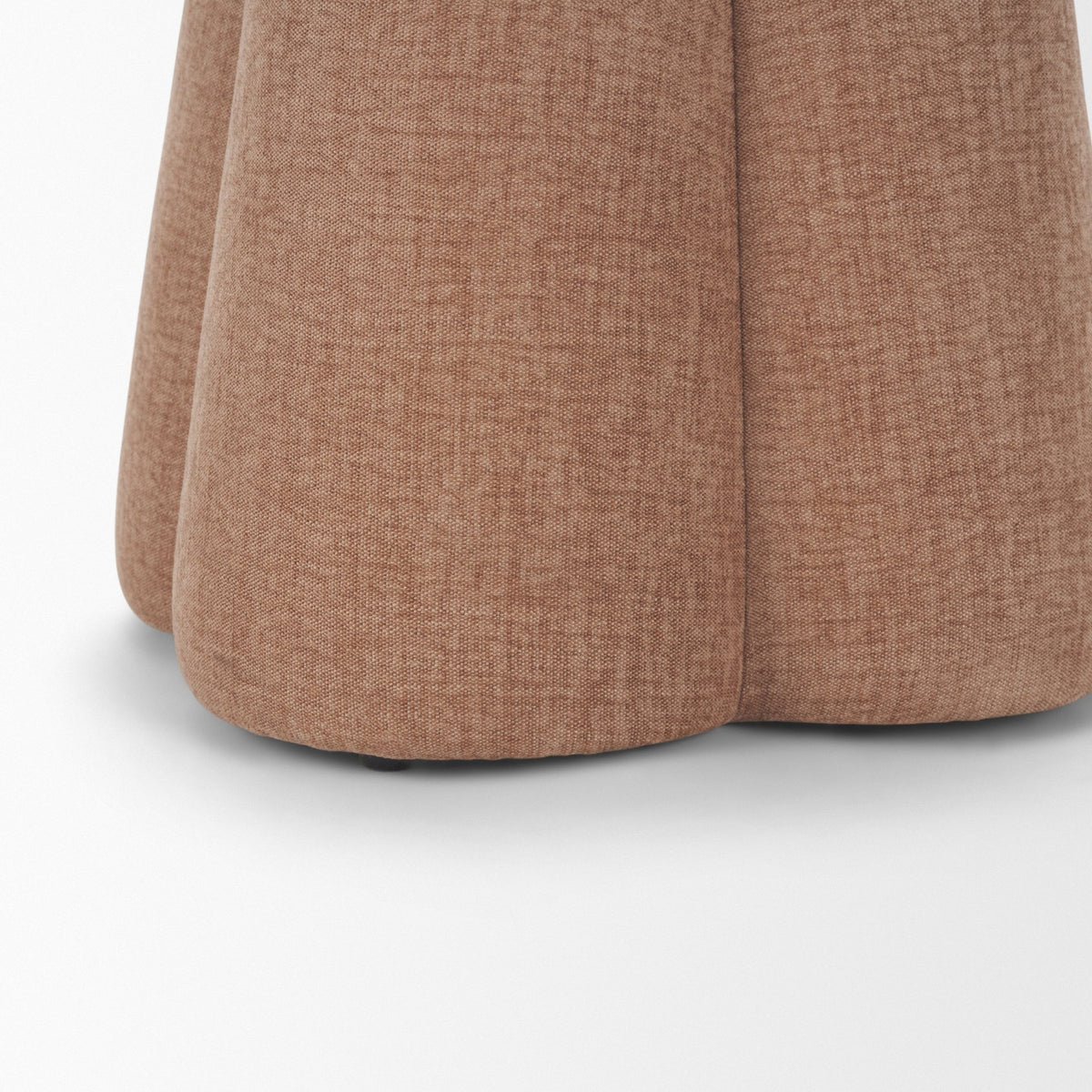 Oona Upholstered Ottoman | Sienna Fabric | 3 Legs-Stools & Ottomans-DECOROLALA