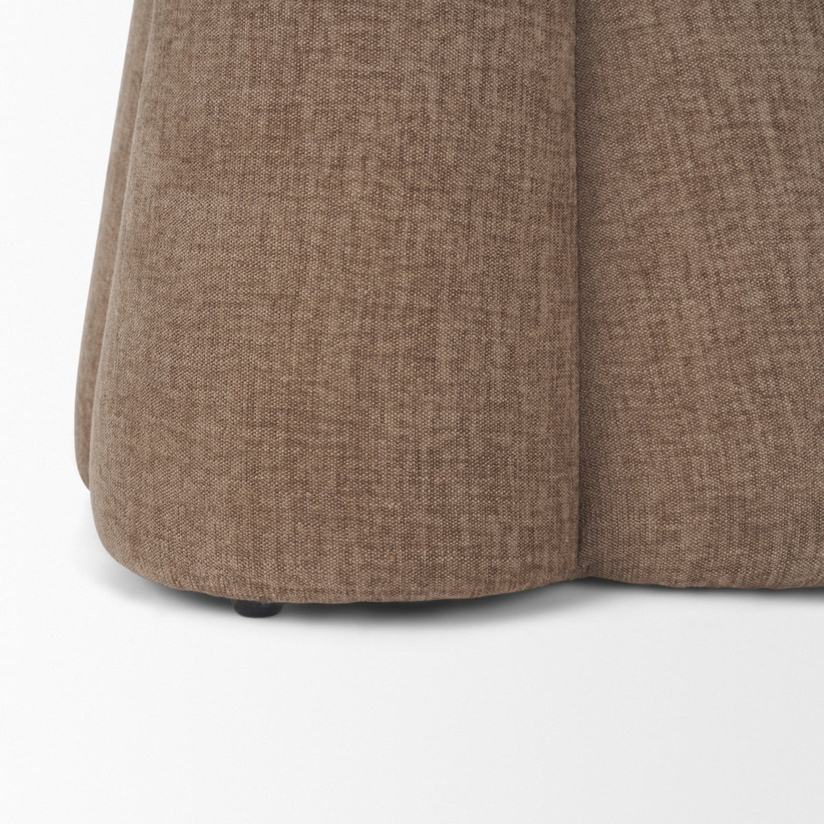 Oona Upholstered Ottoman | Stonewashed Latte Fabric | 3 Legs-Stools & Ottomans-DECOROLALA