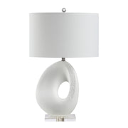 Opalis 29" White Table Lamp with Linen Shade-Table Lamp-DECOROLALA