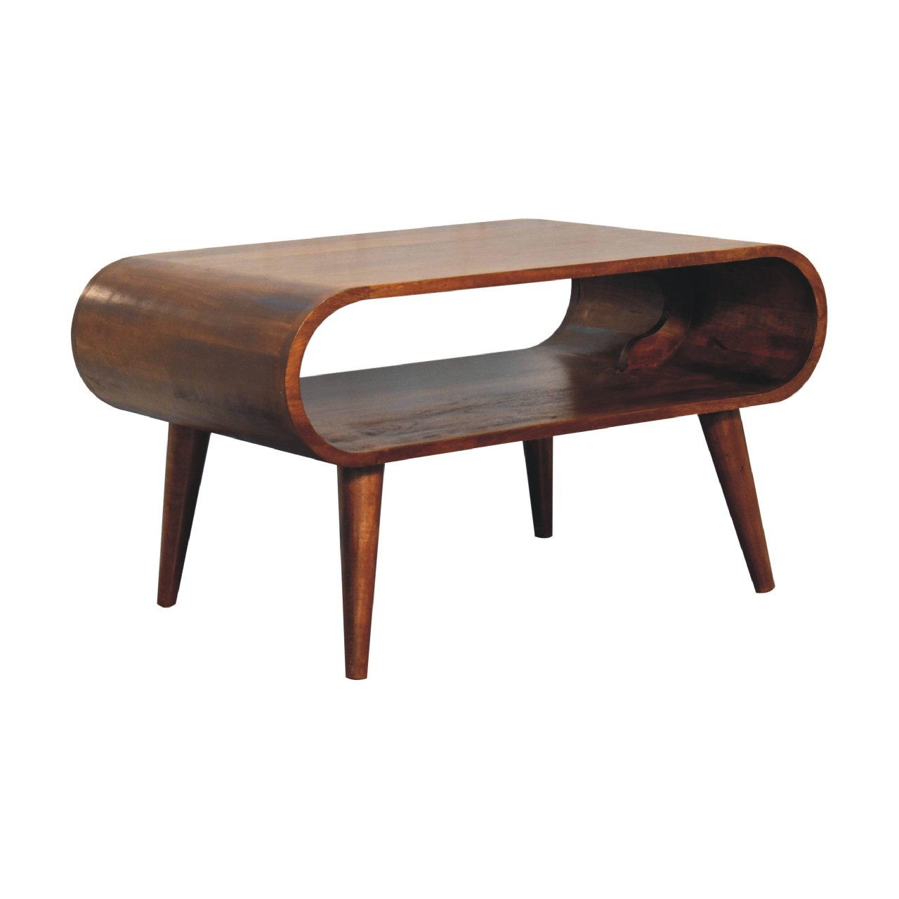 Open Chestnut Coffee Table - Solid Mango Wood Modern Design-Coffee Table-DECOROLALA