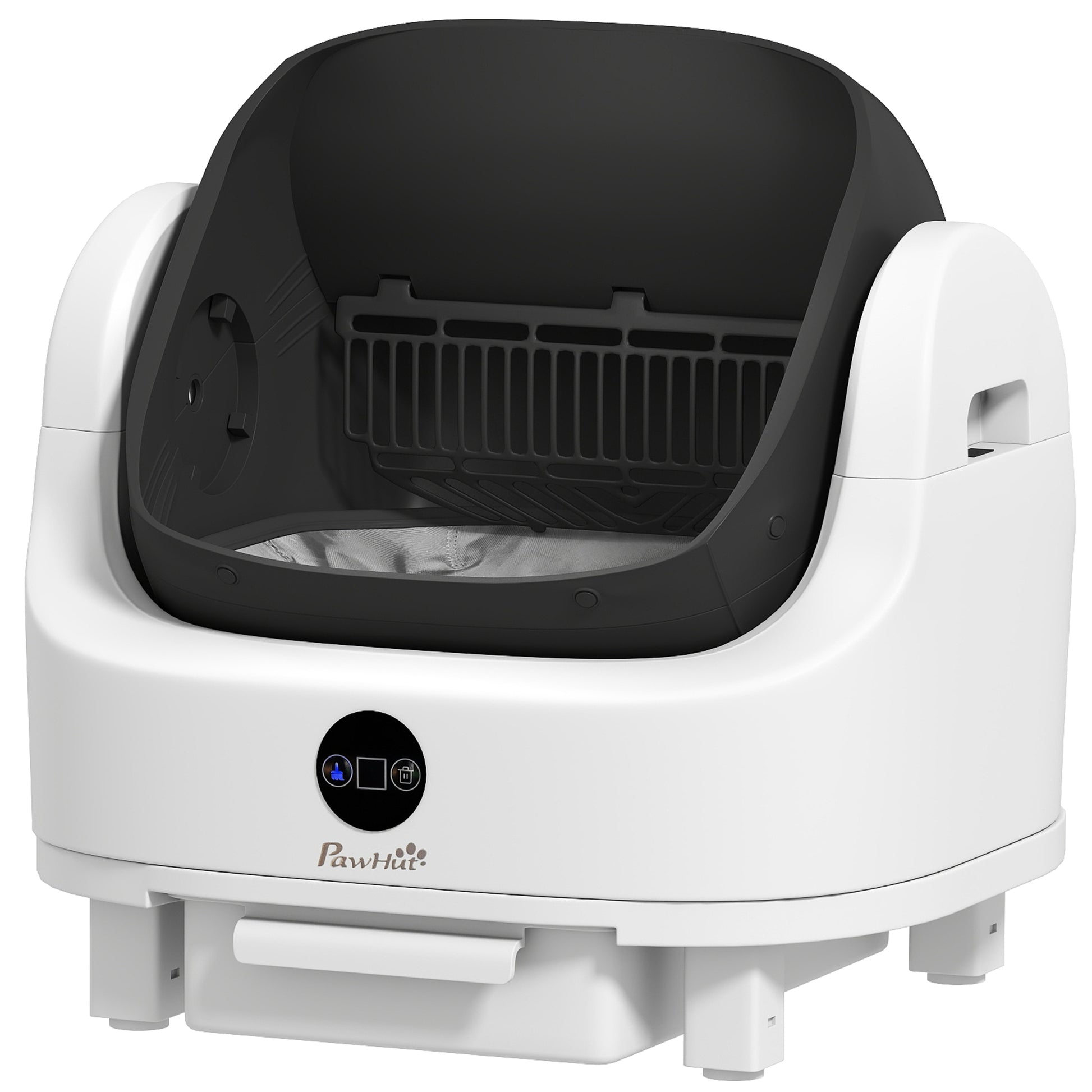Open-Top Automatic Self-Cleaning Cat Litter Box - White-DECOROLALA