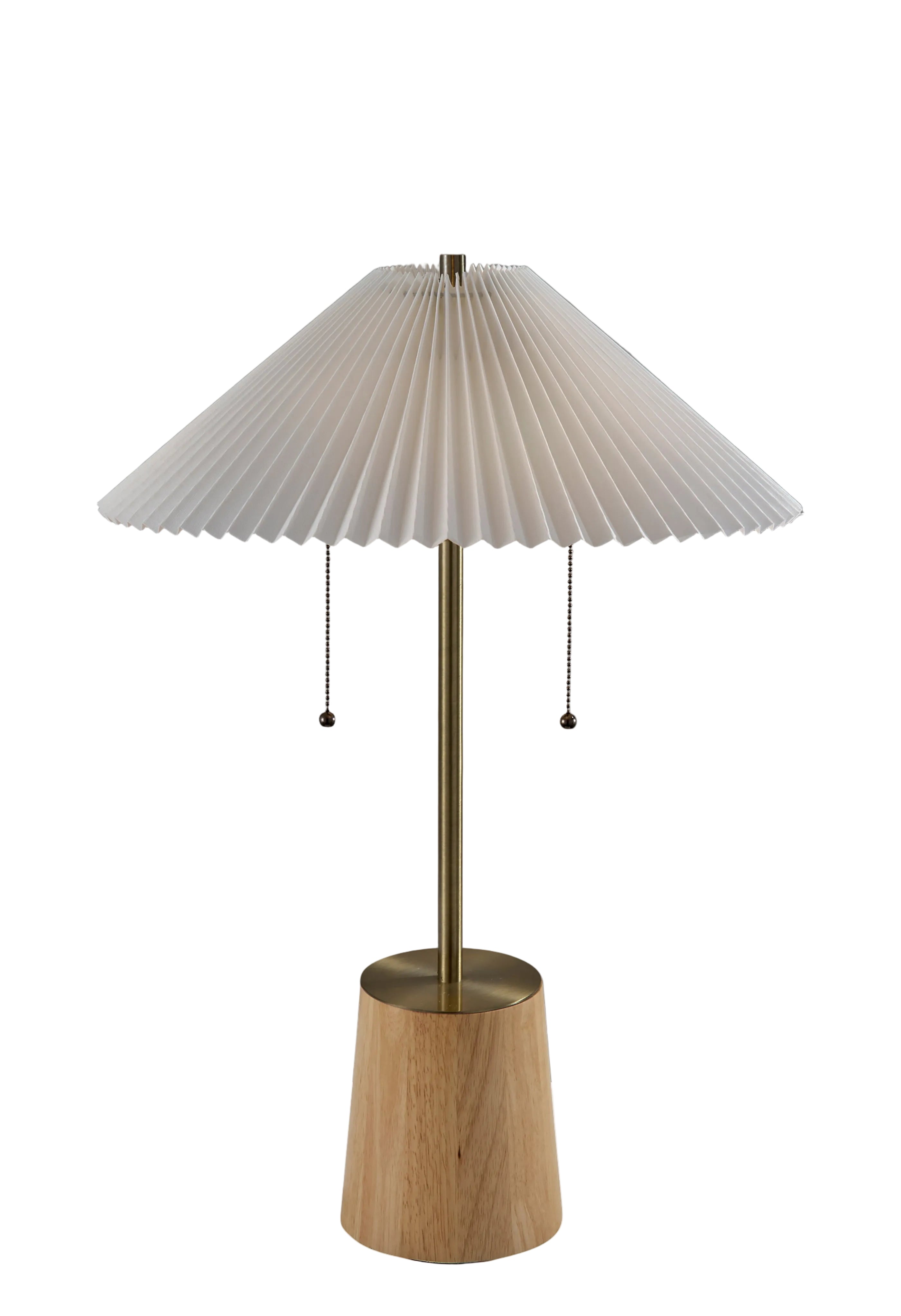 Ophelia 27" Table Lamp - Wood Base White-Lighting-DECOROLALA