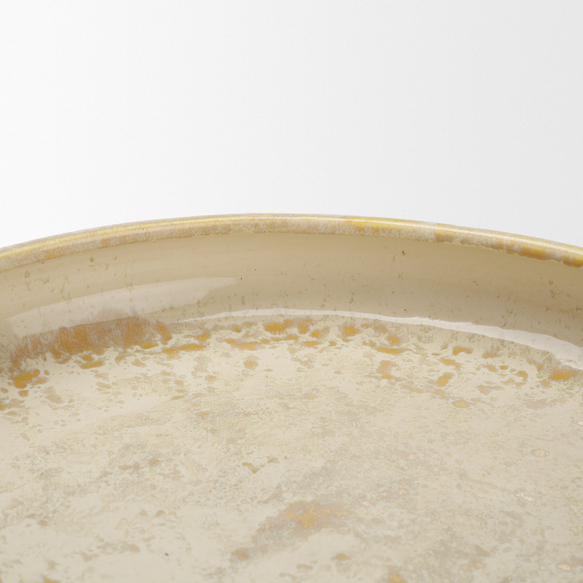 Ophelia Cream and Beige Glazed Terracotta Decorative Bowl-Bowls-DECOROLALA