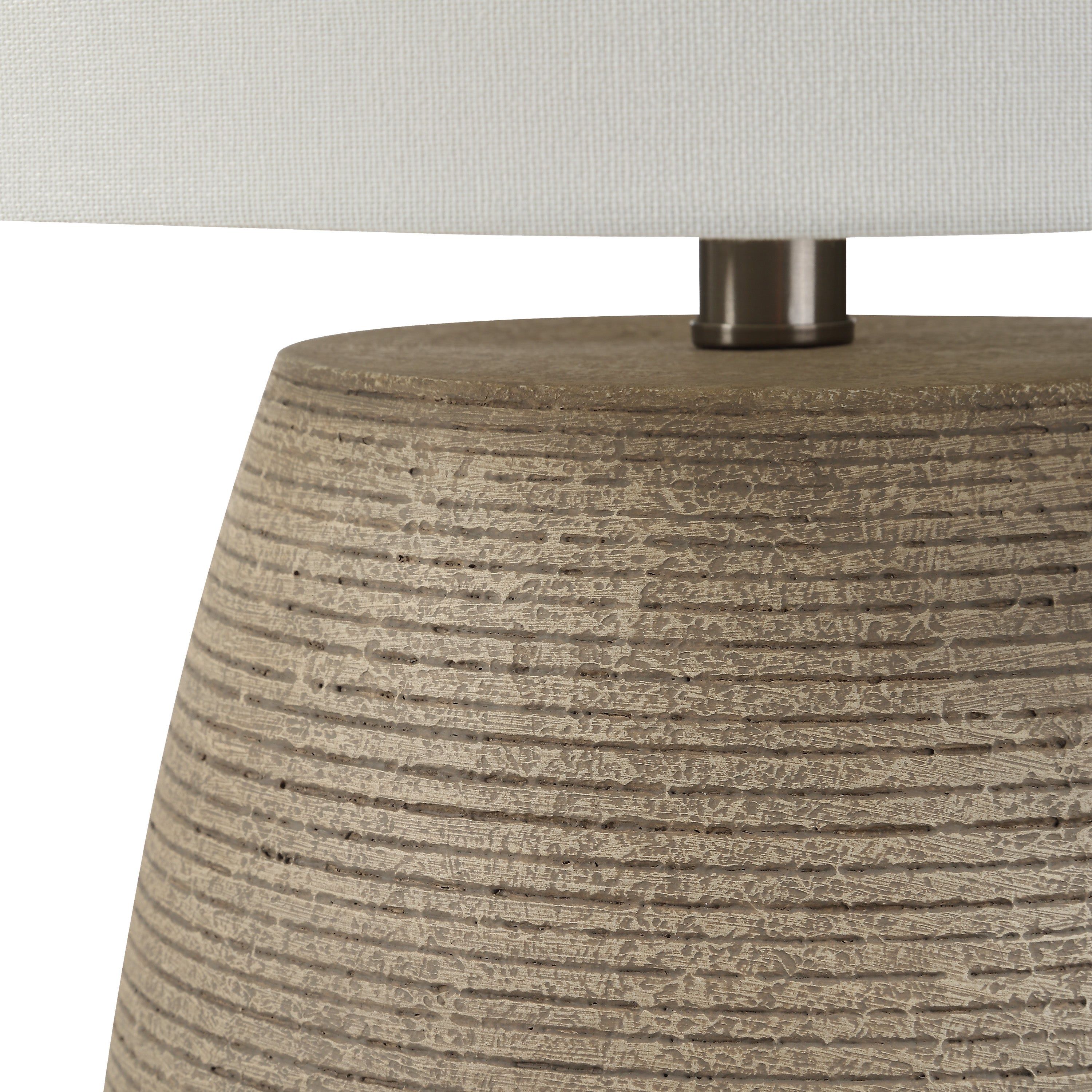 Optima 23.5" Faux Stone Table Lamp with Linen Shade-Table Lamp-DECOROLALA