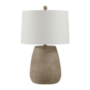 Optima 23.5" Faux Stone Table Lamp with Linen Shade-Table Lamp-DECOROLALA