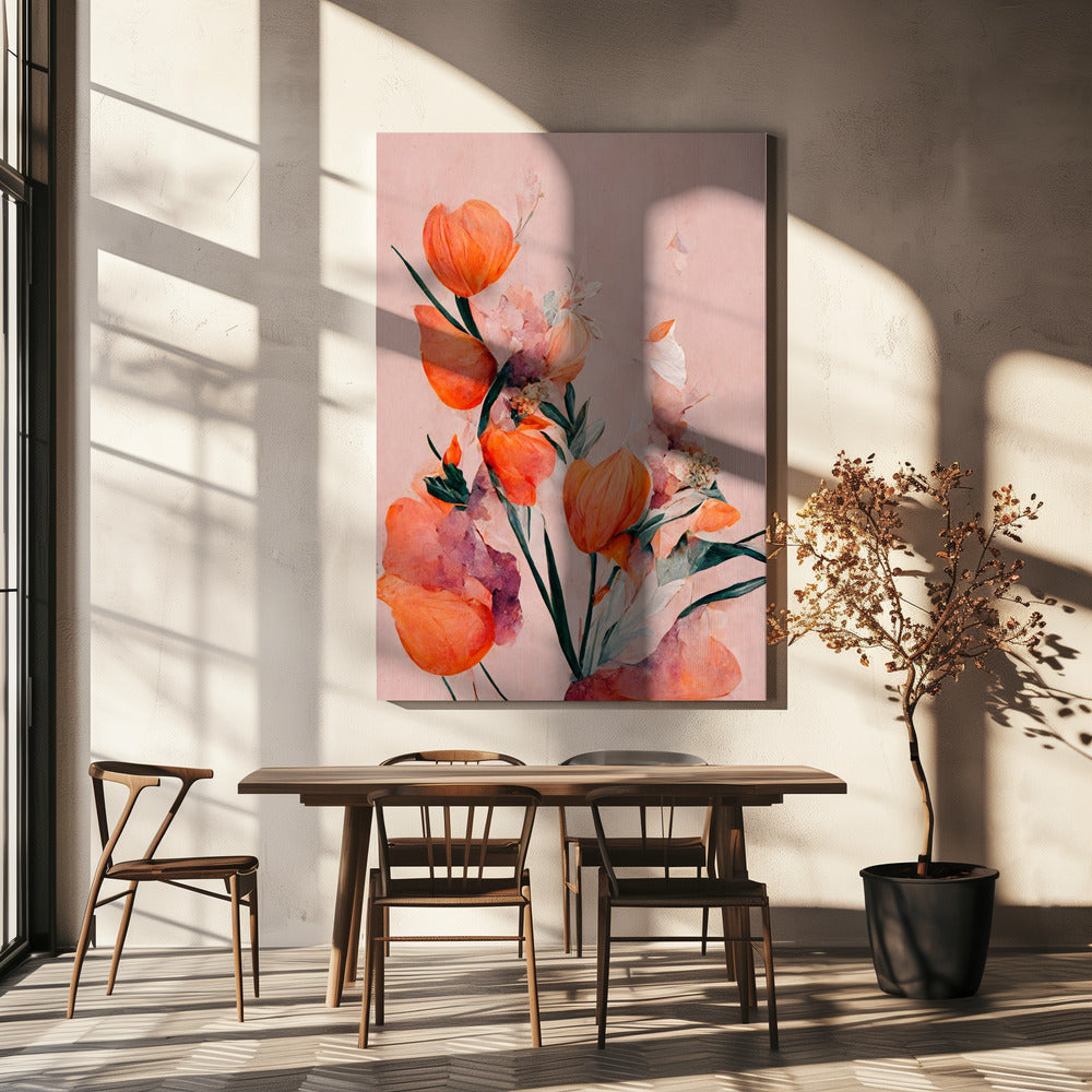 Orange Tulips Wall Art by Treechild-Canvas Print-DECOROLALA