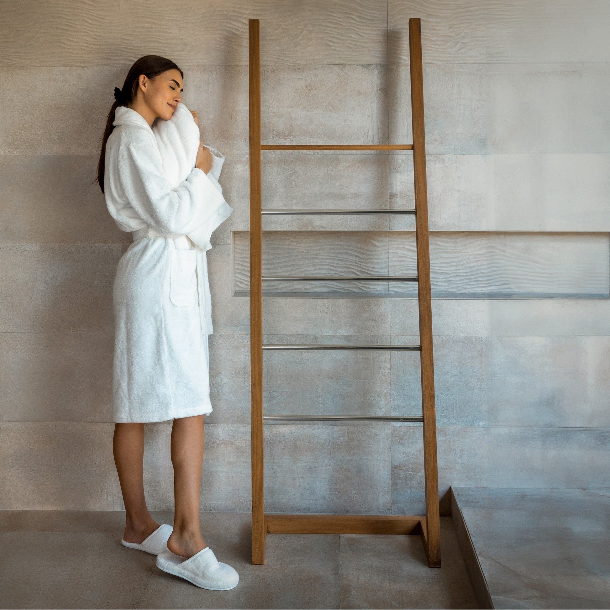 Organic Cotton Bathrobe & Slipper Set - 700 GSM-Bath Robe-DECOROLALA