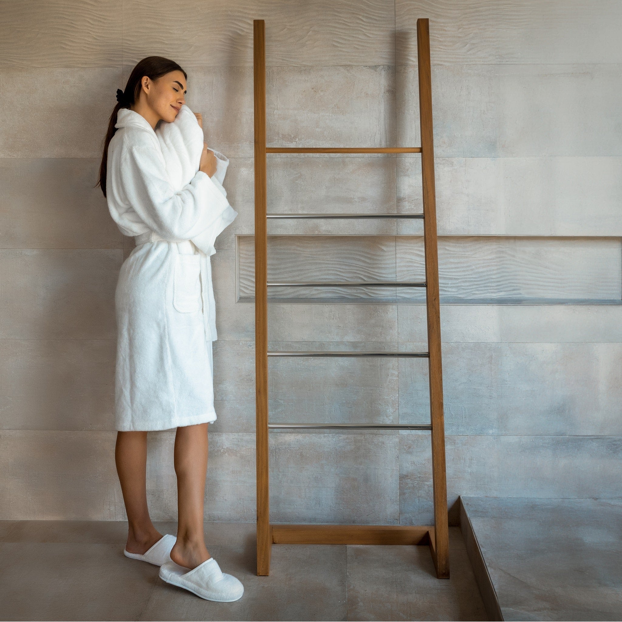 Organic Cotton Bathrobe & Slipper Set - 700 GSM-Bath Robe-DECOROLALA