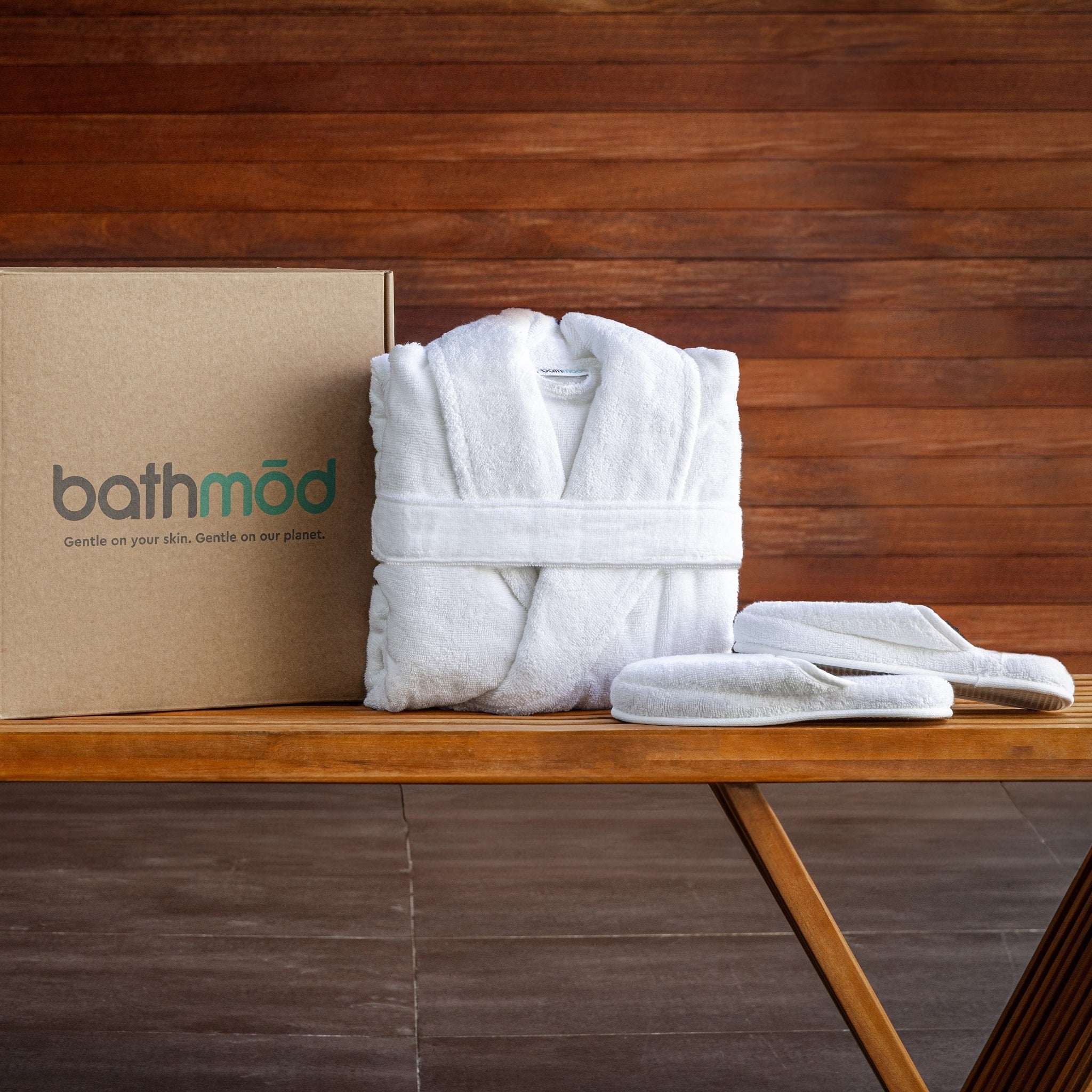 Organic Cotton Bathrobe & Slipper Set - 700 GSM-Bath Robe-DECOROLALA