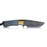 Original Kaito Damascus Steel Skinner Knife 4 inch blade with Premium Leather Sheath-Skinner Knife-DECOROLALA