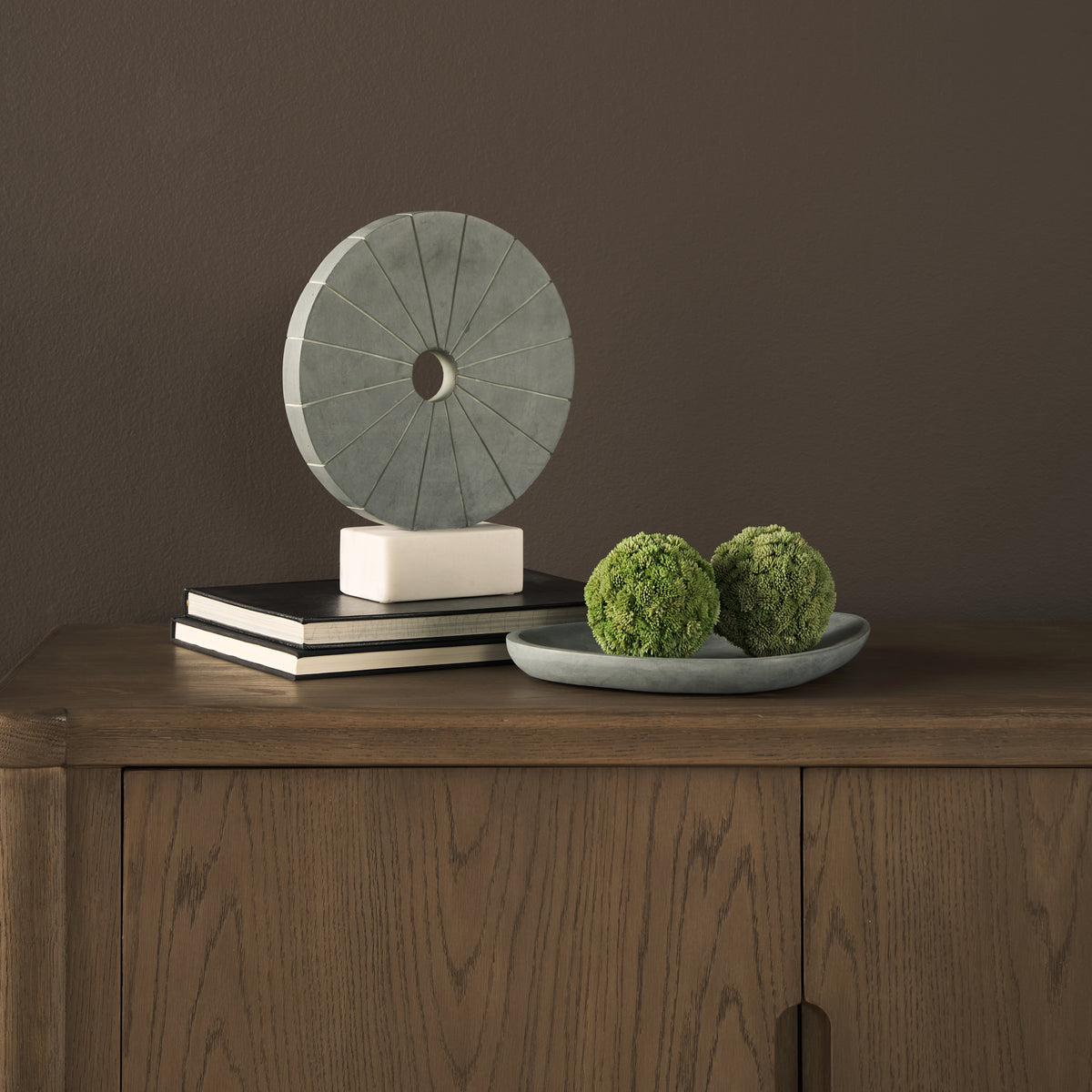 Orin Marble Round Disc Decorative Object-Decorative Objects-DECOROLALA