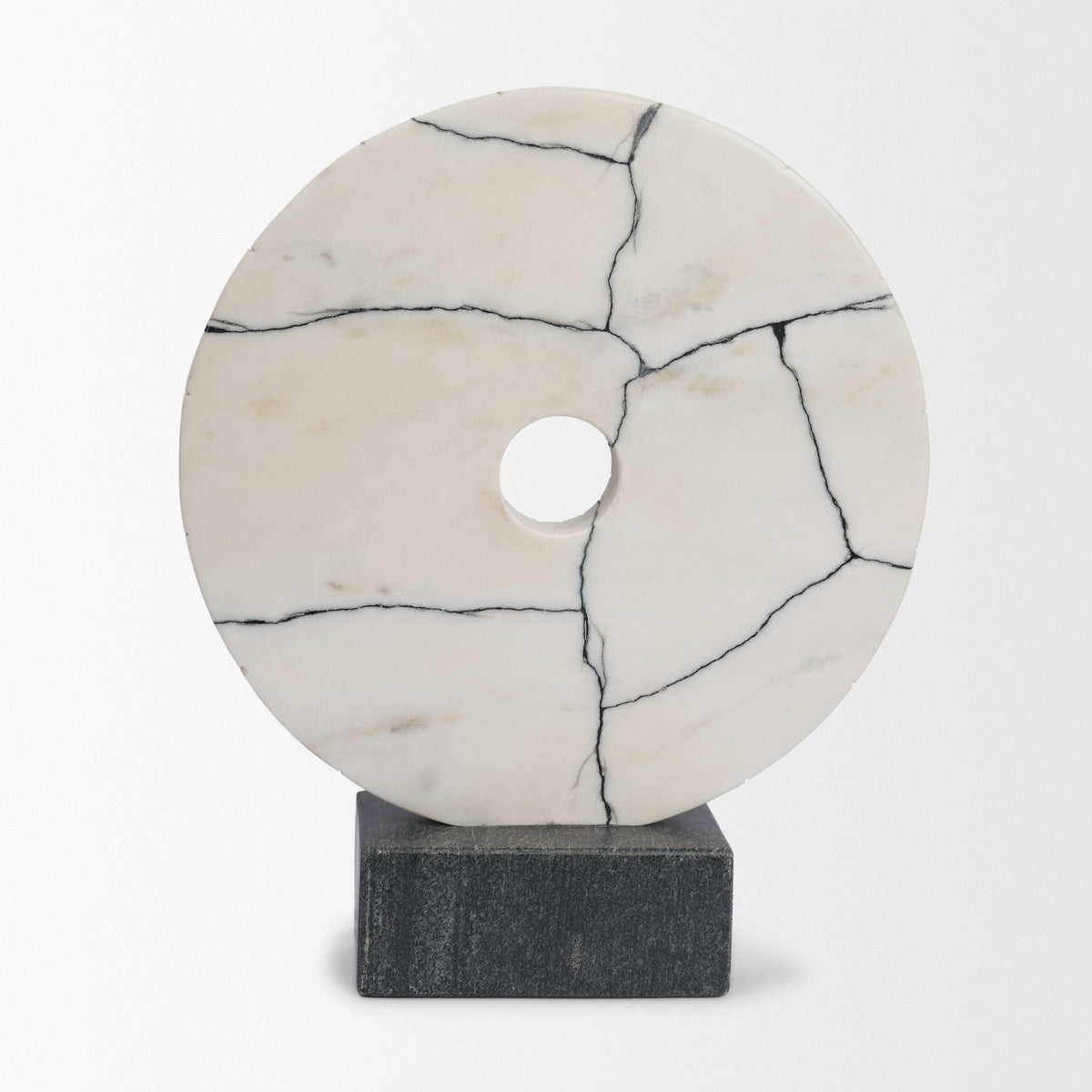 Orin Marble Round Disc Decorative Object-Decorative Objects-DECOROLALA