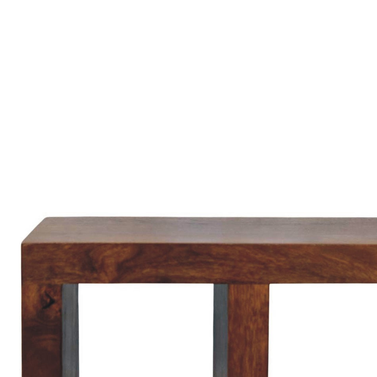 Orion Curved Media Unit - Chestnut 100% Solid Mango Wood-Media unit-DECOROLALA