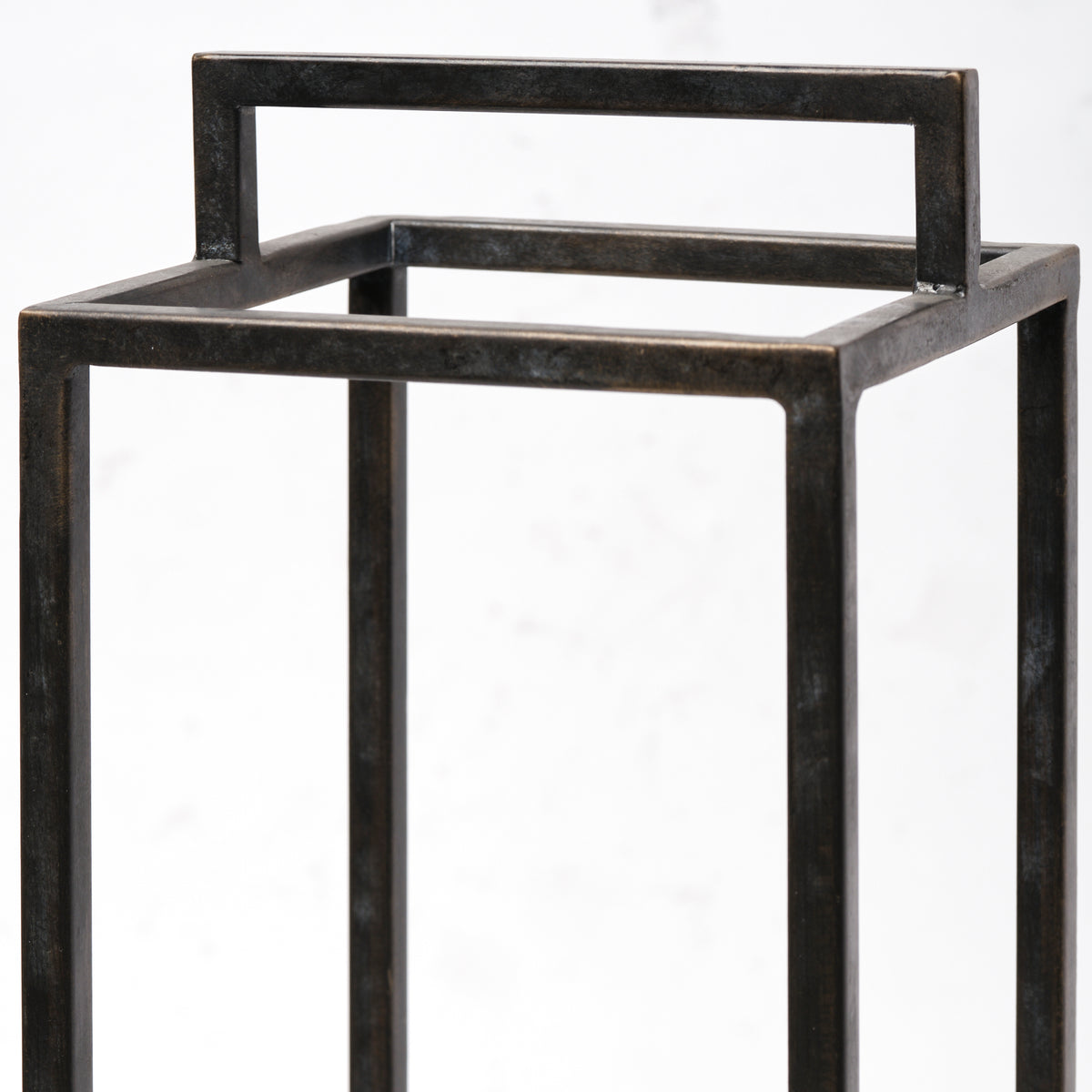 Orionis Large Wood w/ Black Metal Lantern Candle Holder-Lanterns-DECOROLALA