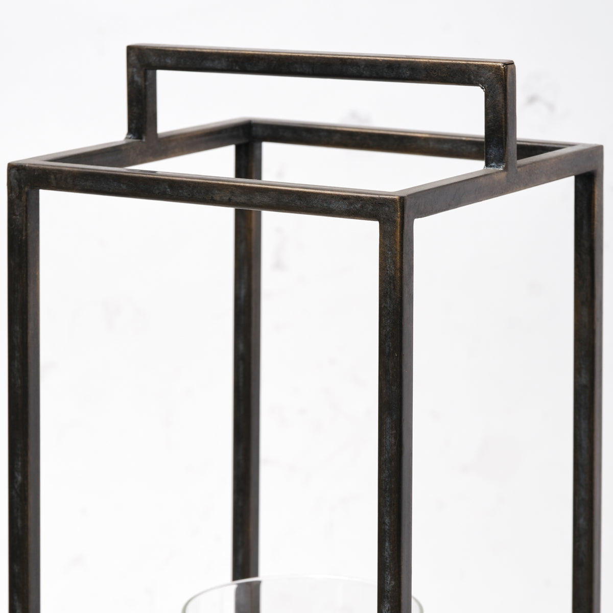 Orionis Large Wood w/ Black Metal Lantern Candle Holder-Lanterns-DECOROLALA