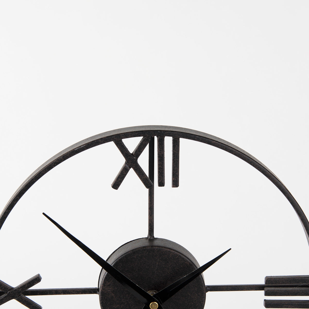 Oris Black Metal/Wood Open Frame Table Clock-Table Clocks-DECOROLALA