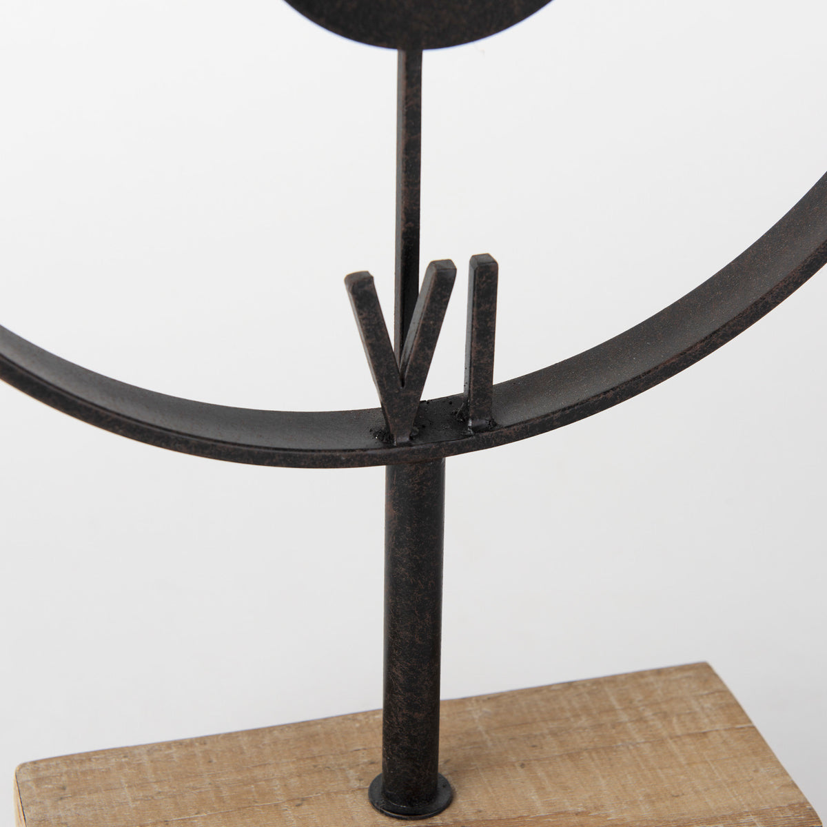 Oris Black Metal/Wood Open Frame Table Clock-Table Clocks-DECOROLALA