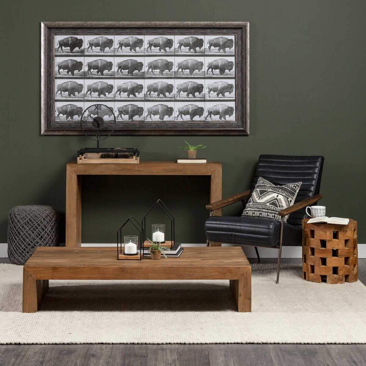 Oris Black Metal/Wood Open Frame Table Clock-Table Clocks-DECOROLALA