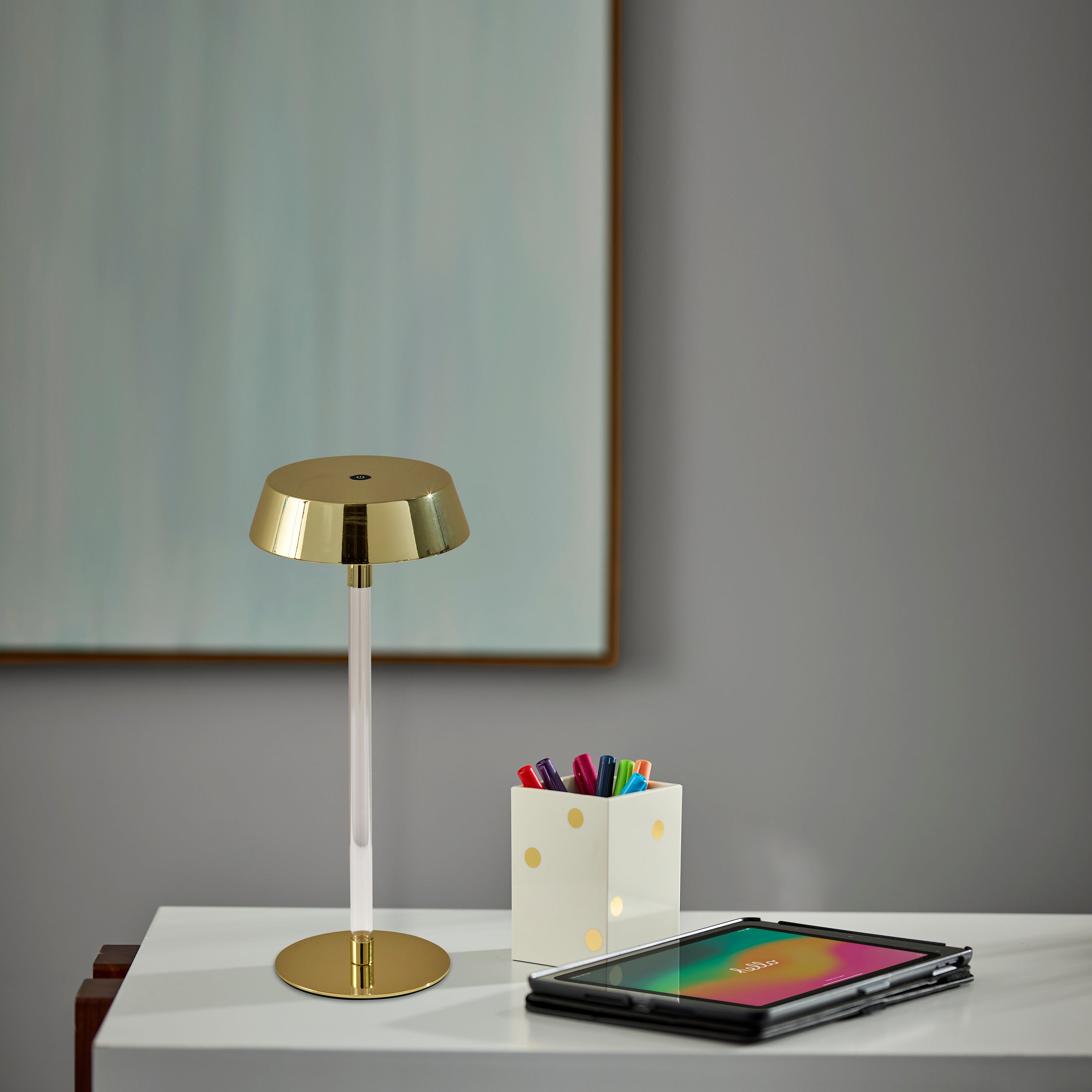 Orla LED Cordless Table Lamp- Gold-Lighting-DECOROLALA
