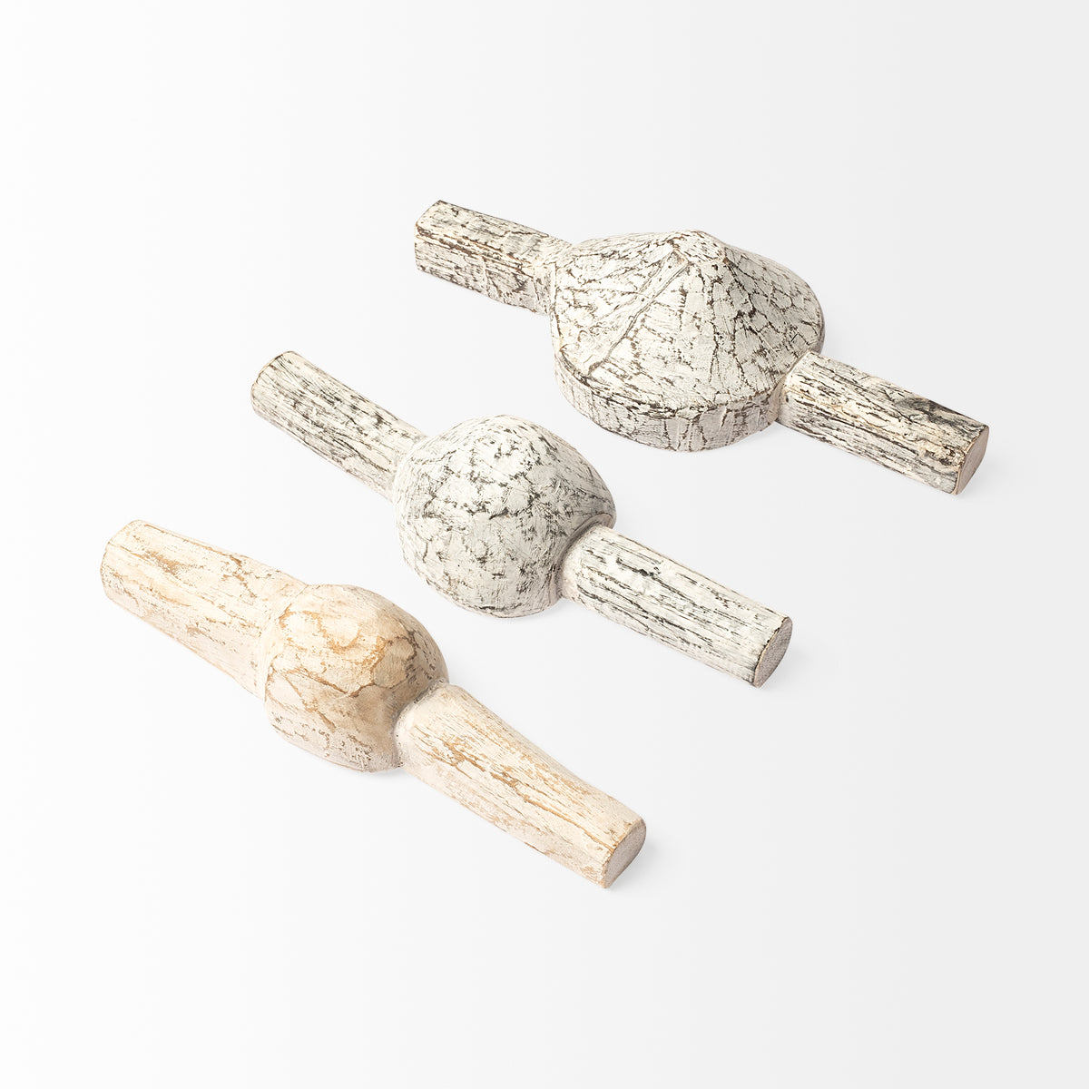 Oro Set of 3 White Tribal Inspired Decorative Measuring Cups-Objects-DECOROLALA