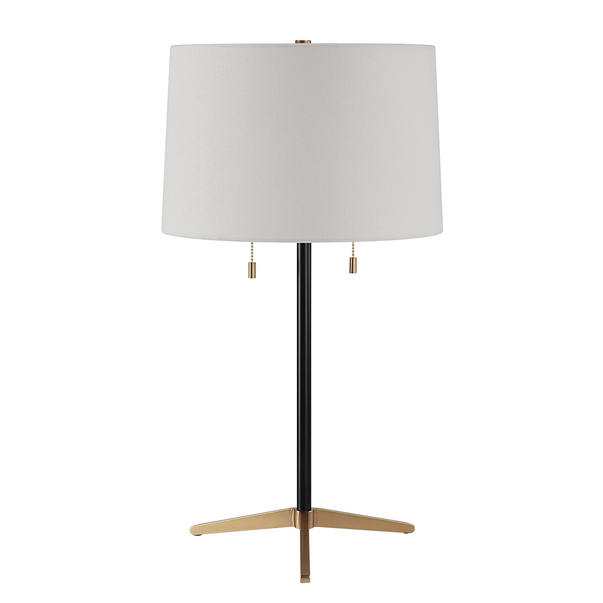 Orono 25" Matte Black Table Lamp with Linen Shade (2-Pack)-Table Lamp- Set of two-DECOROLALA