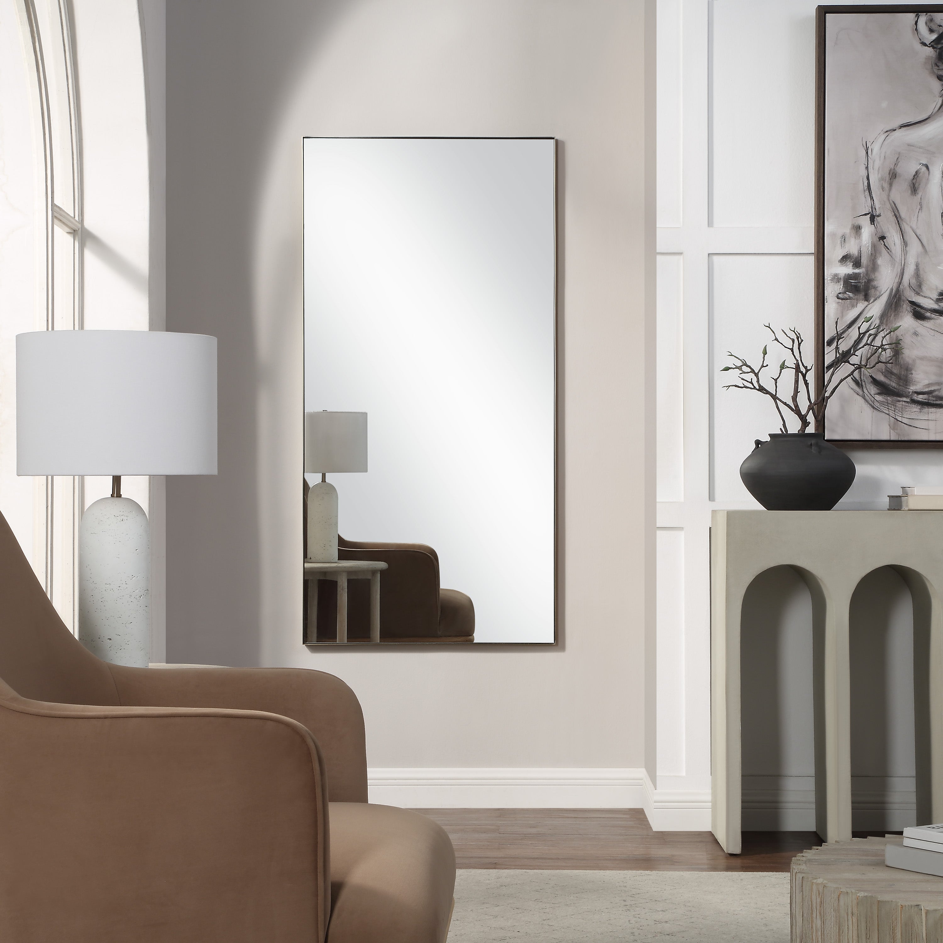 Orrin 60" H x 30" W Wall Mirror, Yellow-Mirror-DECOROLALA