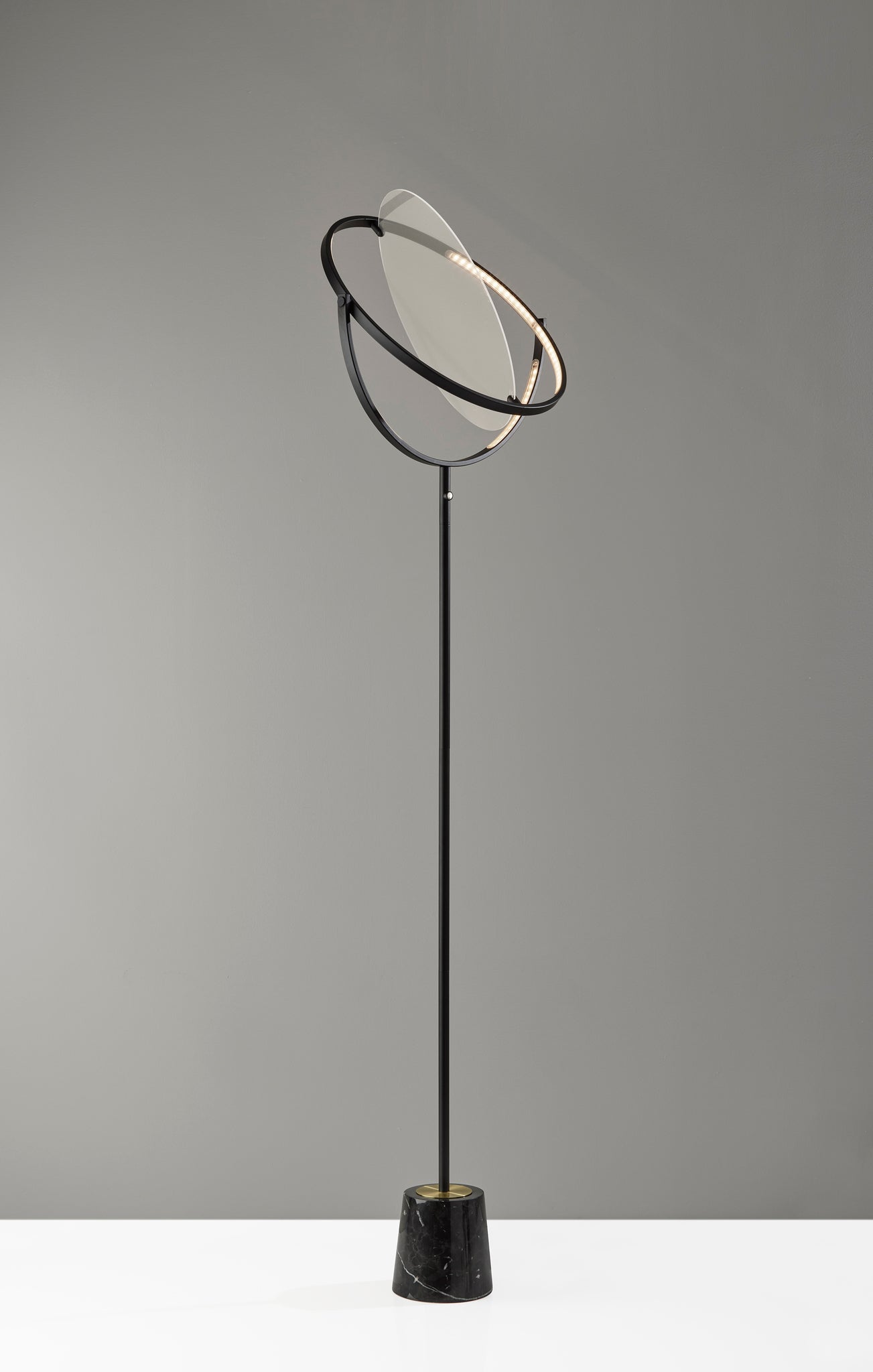 Orsa LED Floor Lamp - Black Marble Base 77.5"-Lighting-DECOROLALA