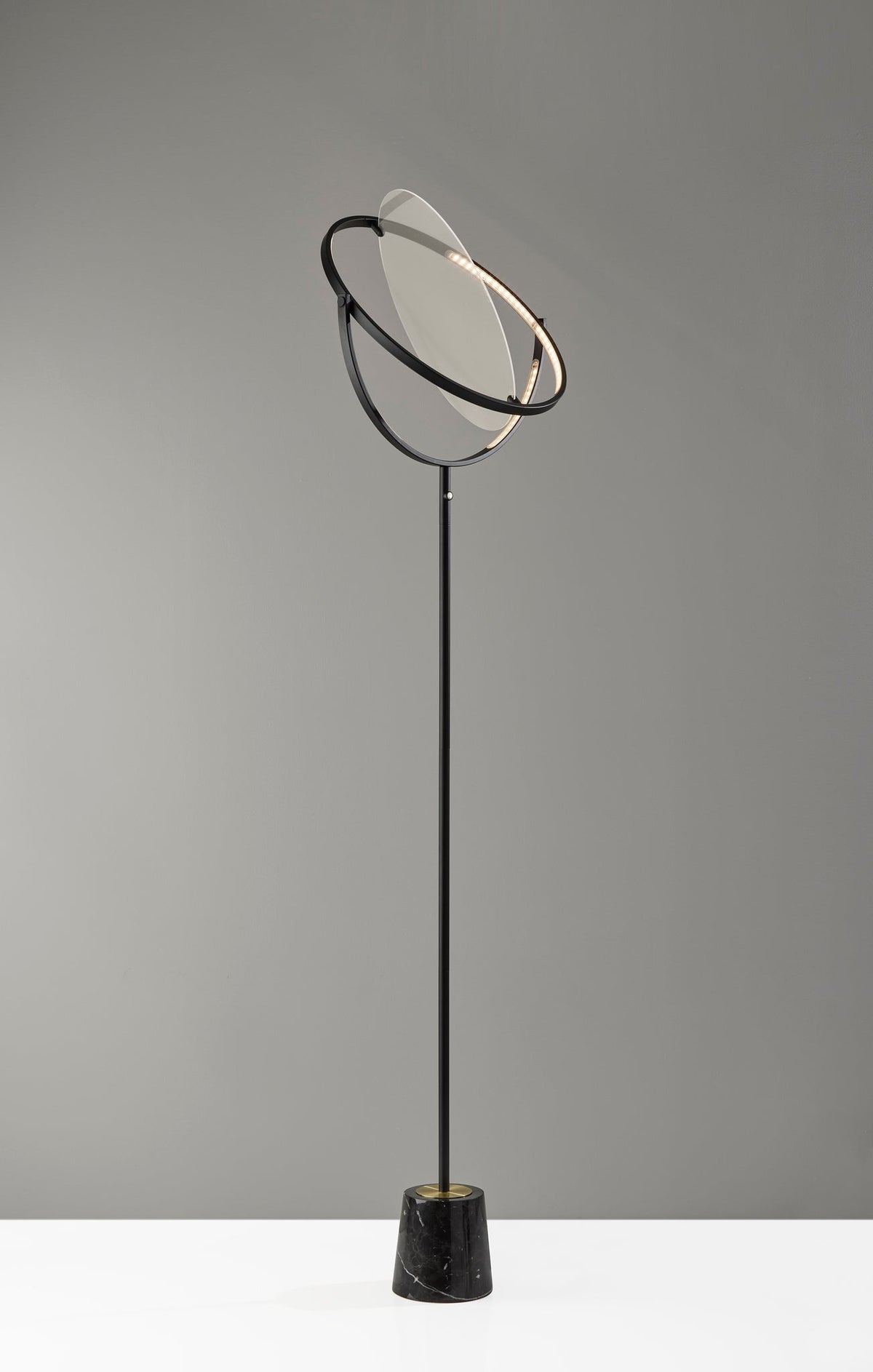Orsa LED Floor Lamp - Black Marble Base 77.5"-Lighting-DECOROLALA
