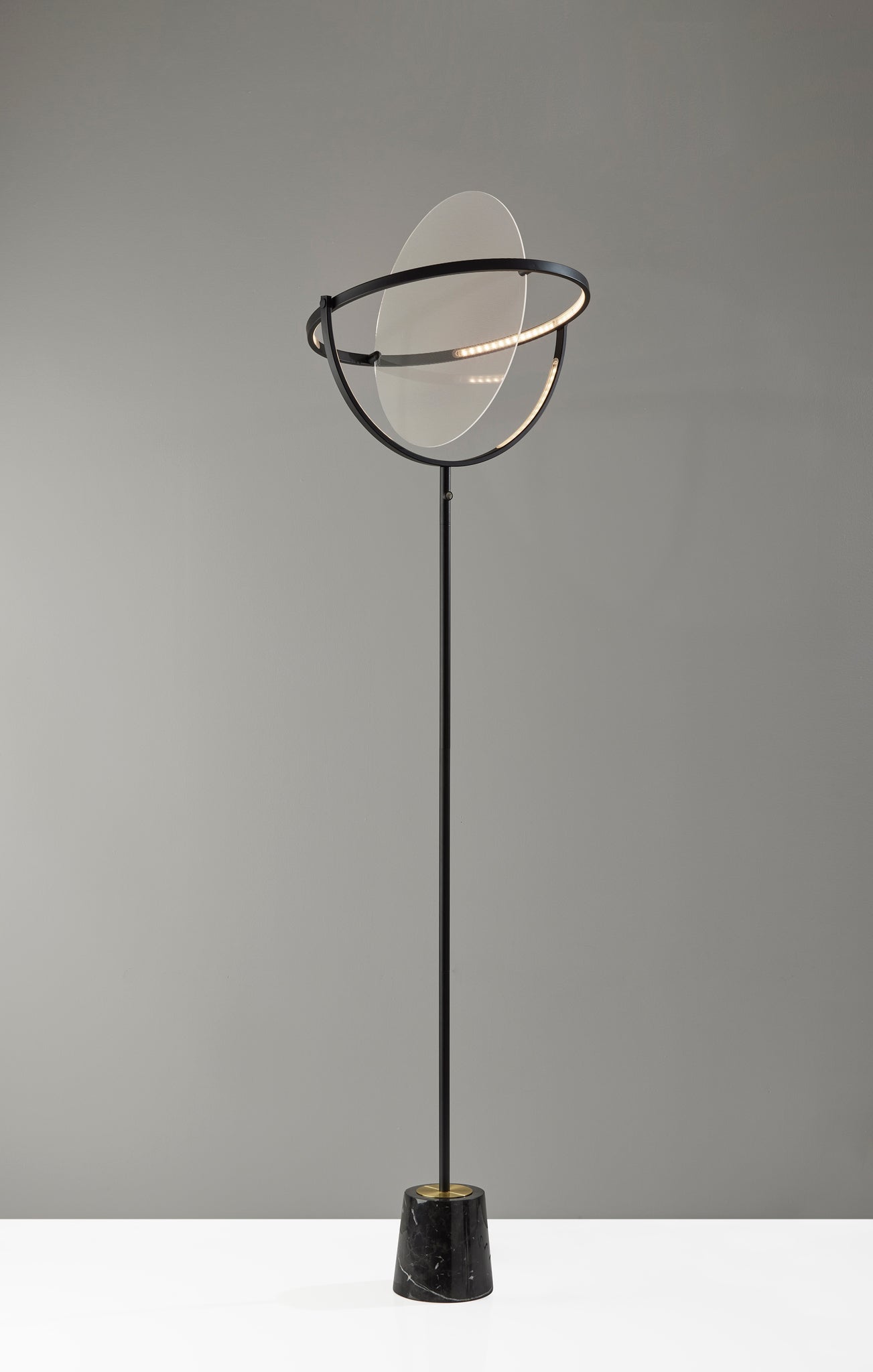 Orsa LED Floor Lamp - Black Marble Base 77.5"-Lighting-DECOROLALA