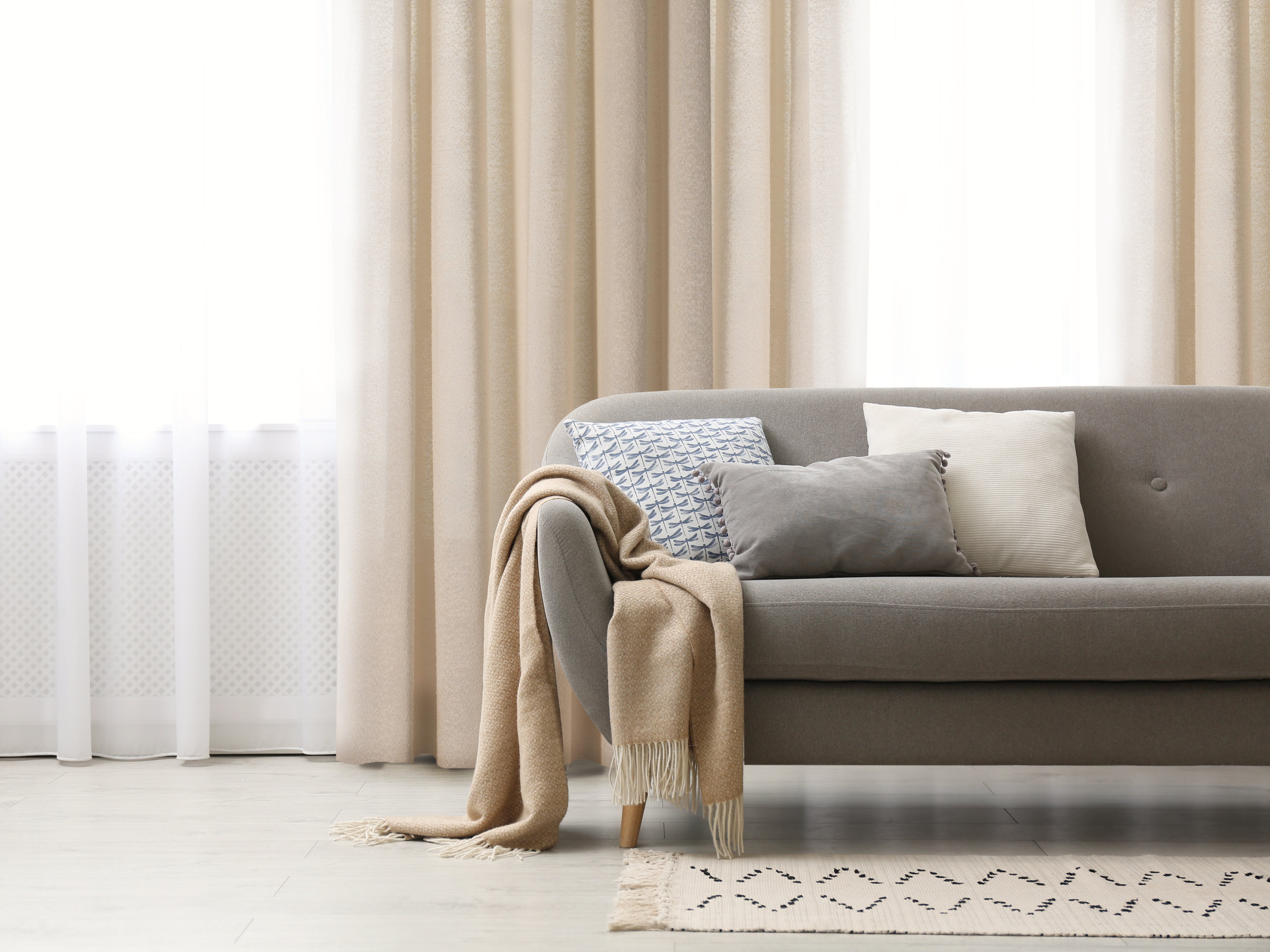 Ortona Boucle Sytle Heavy Semi Sheer Grommet Curtain 80" x95"-Curtains-DECOROLALA