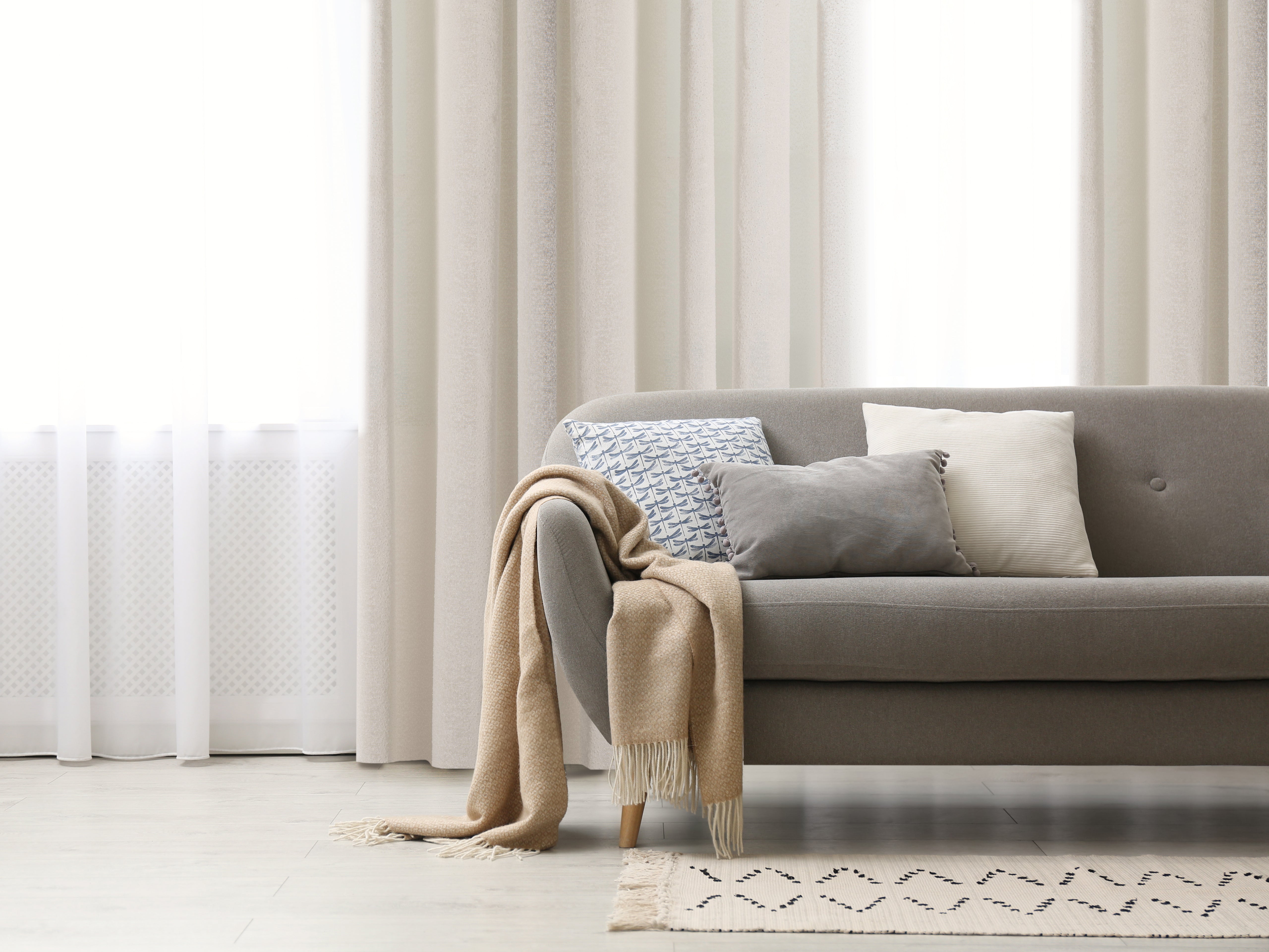 Ortona Boucle Sytle Heavy Semi Sheer Grommet Curtain 80" x95"-Curtains-DECOROLALA