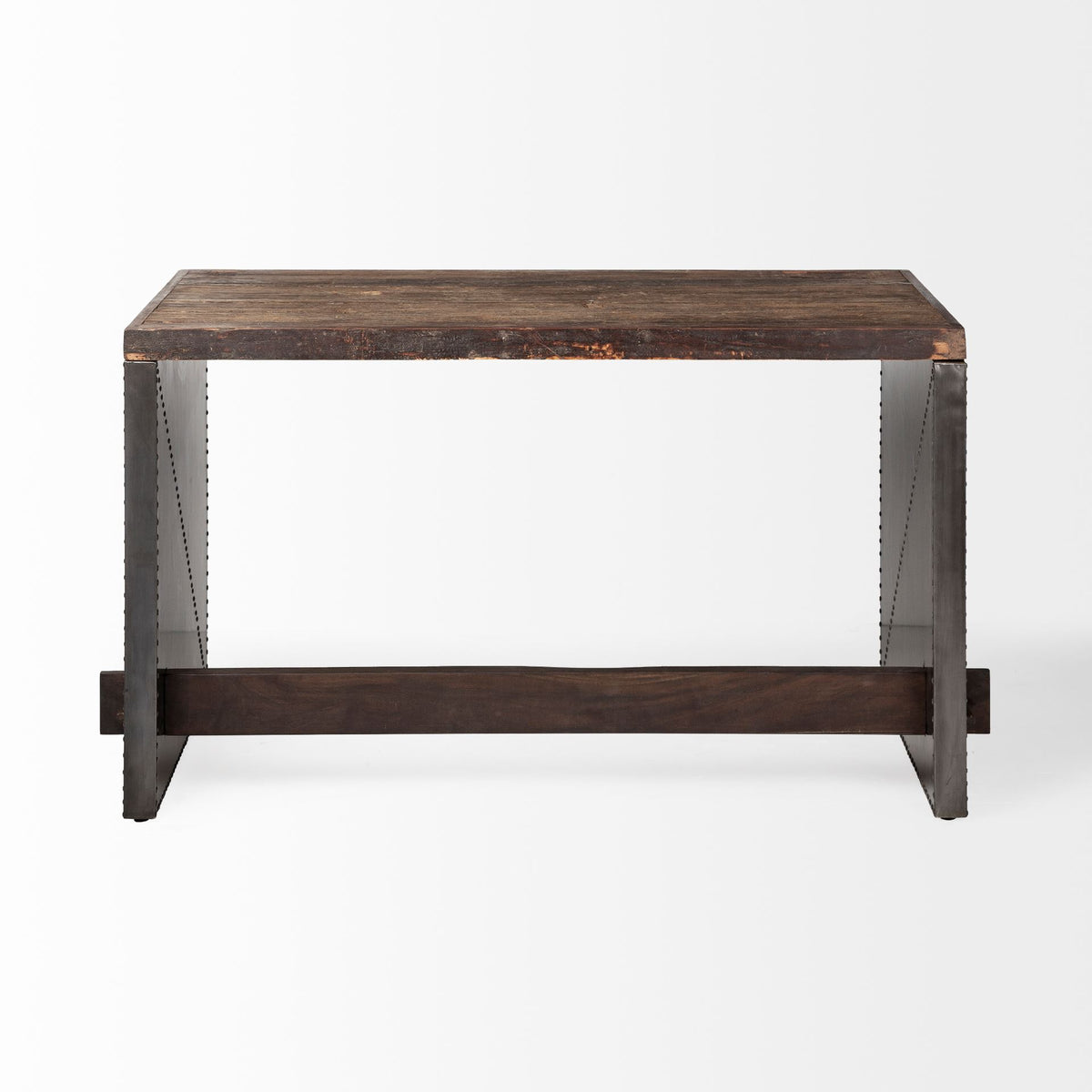 Orwell 52L x 28W Brown Wood Top Metal Cladded Frame Office Desk-Office-DECOROLALA