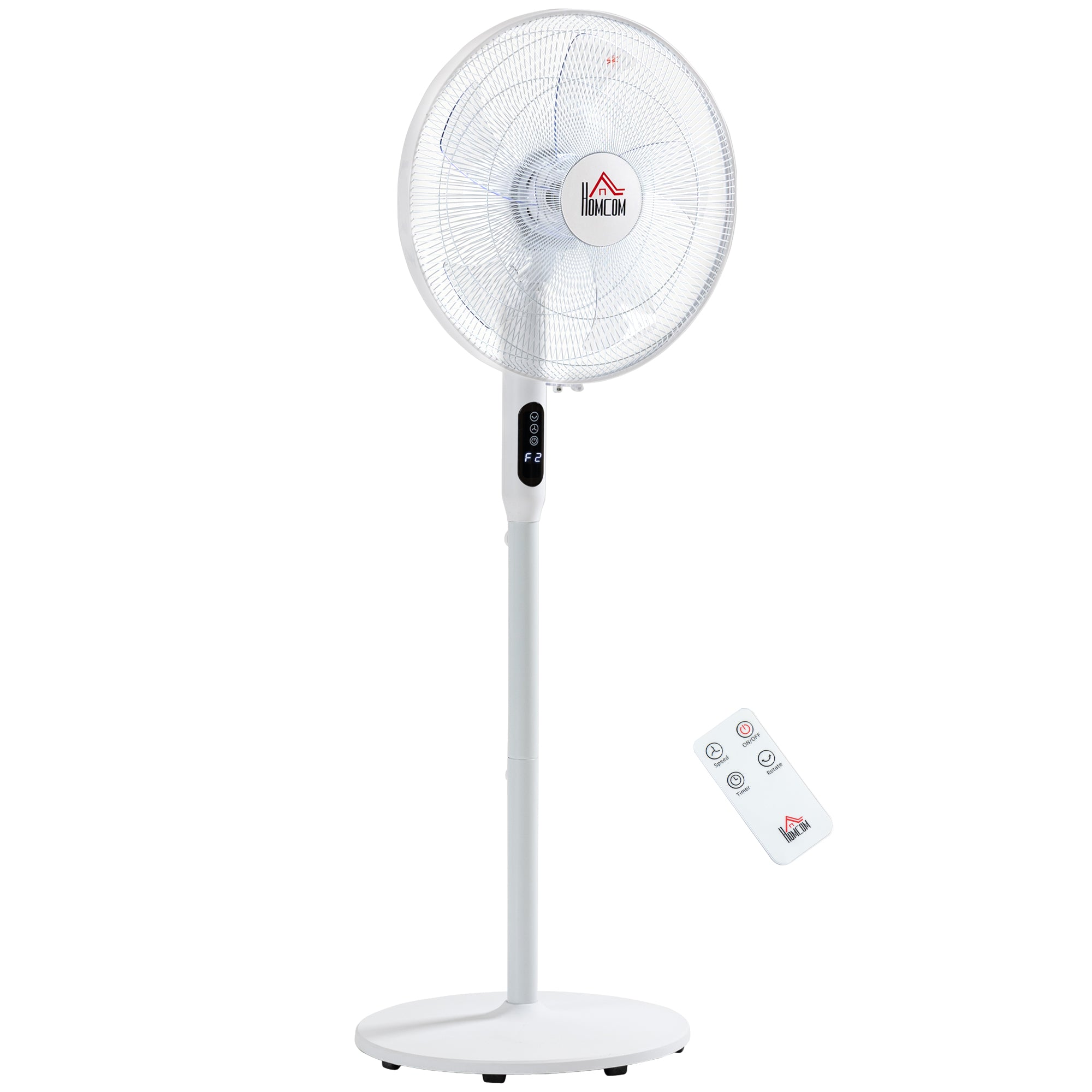 Oscillating Pedestal Fan with Remote - White 18h Timer-Fans-DECOROLALA