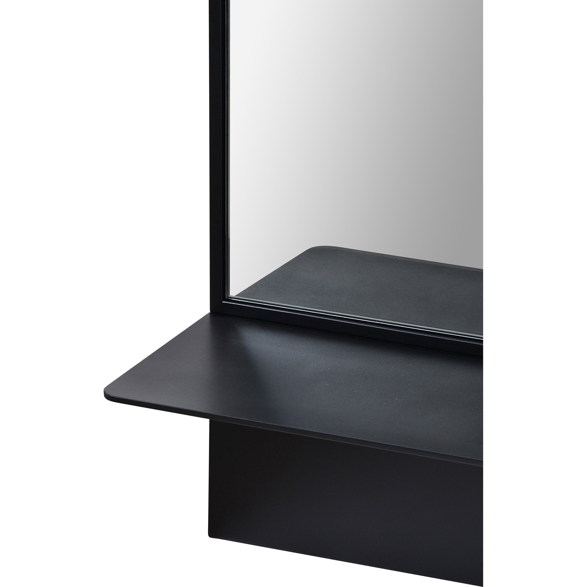 Otavi 35" Tall Square Wall Mirror, Black-Mirror-DECOROLALA