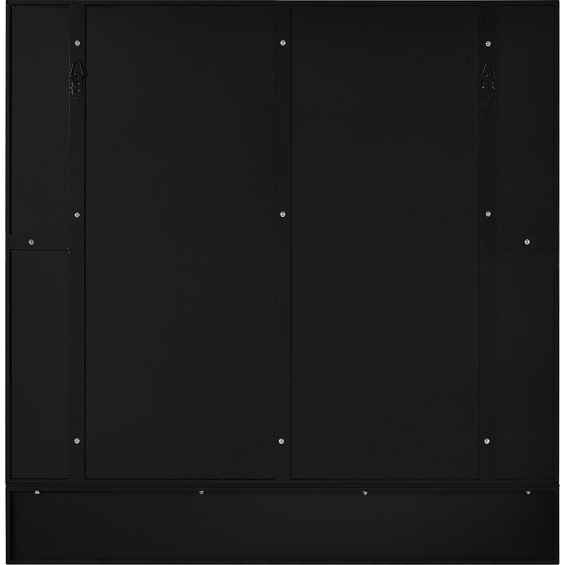Otavi 35" Tall Square Wall Mirror, Black-Mirror-DECOROLALA