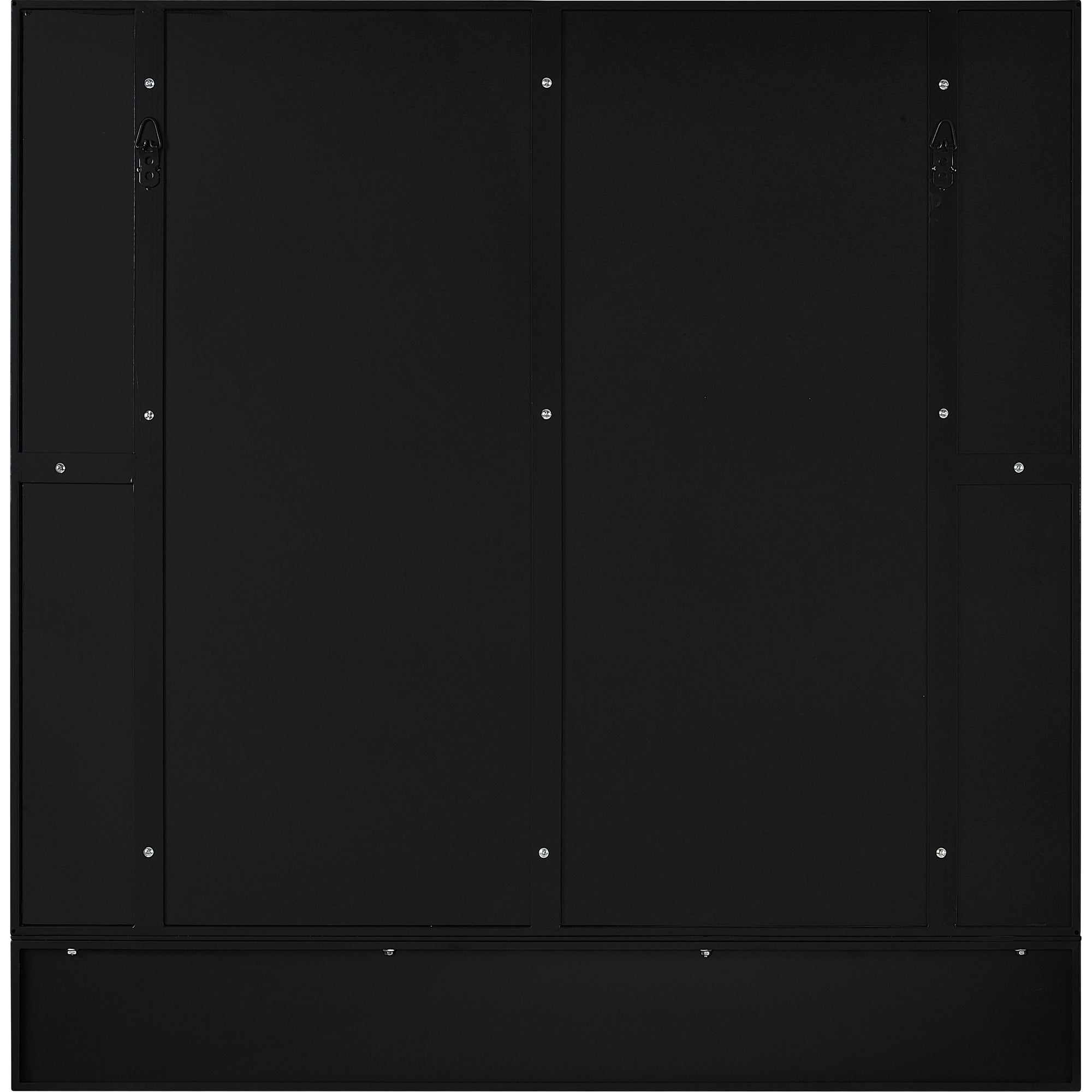 Otavi 35" Tall Square Wall Mirror, Black-Mirror-DECOROLALA
