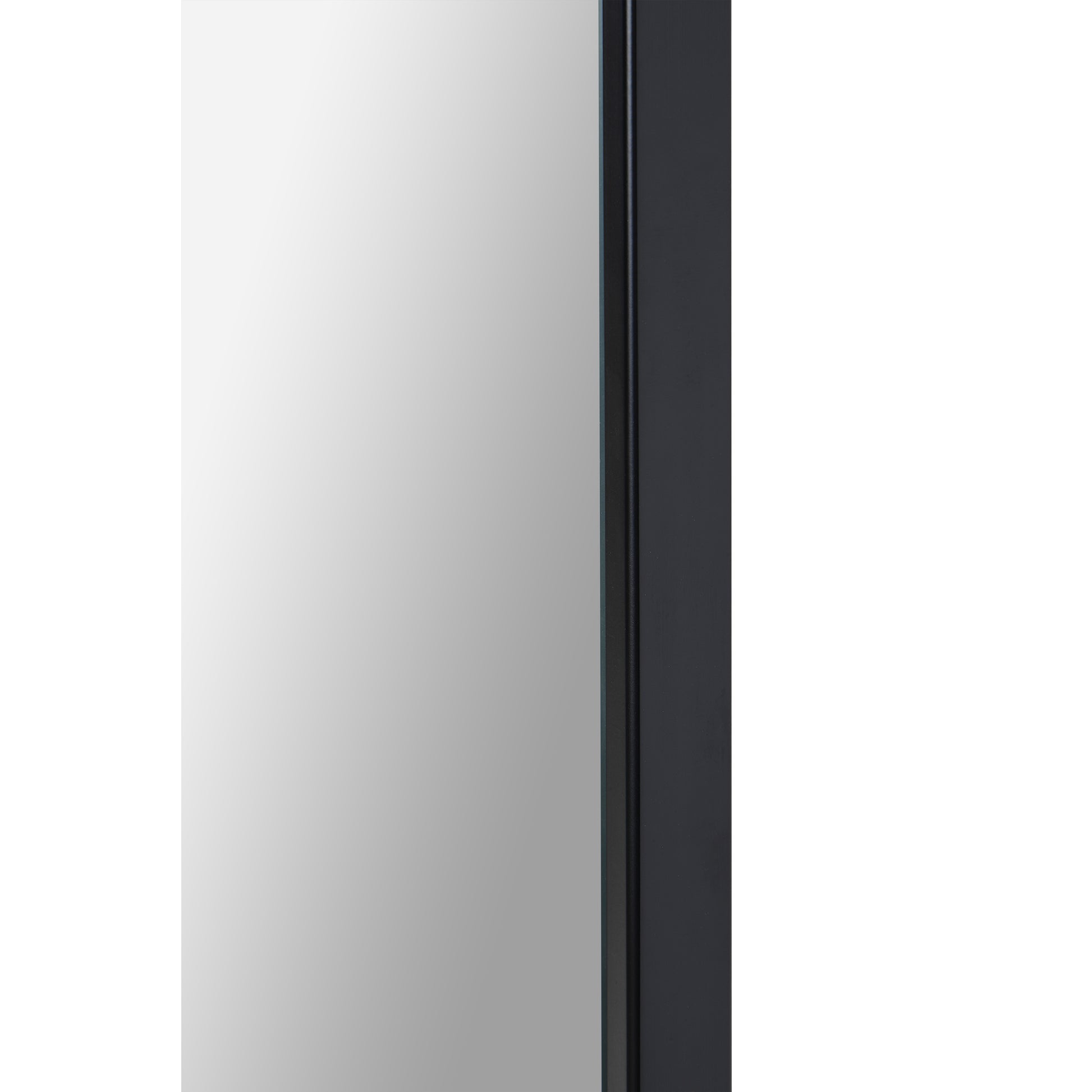 Otavi 35" Tall Square Wall Mirror, Black-Mirror-DECOROLALA