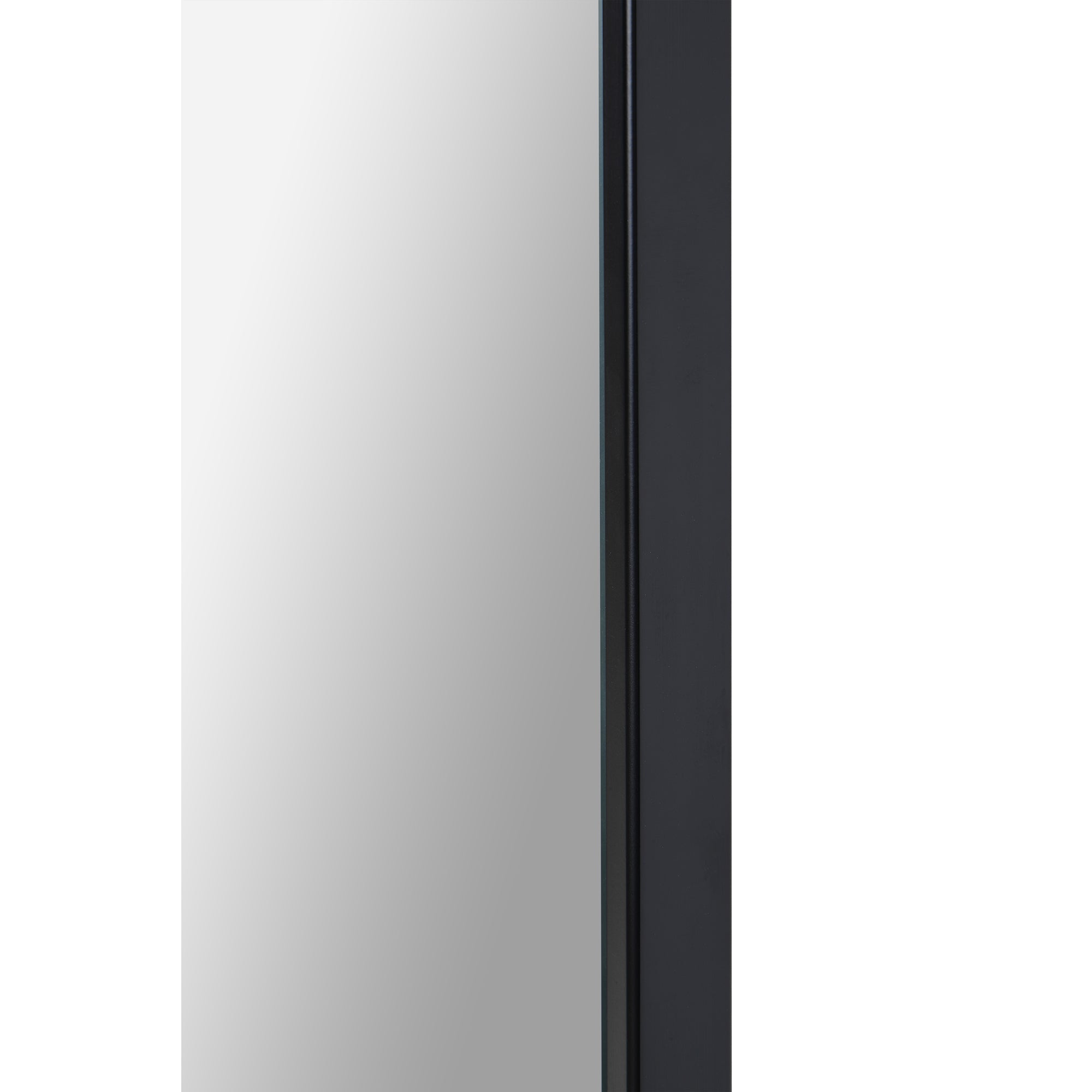 Otavi 35" Tall Square Wall Mirror, Black-Mirror-DECOROLALA