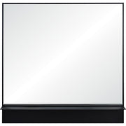 Otavi 35" Tall Square Wall Mirror, Black-Mirror-DECOROLALA