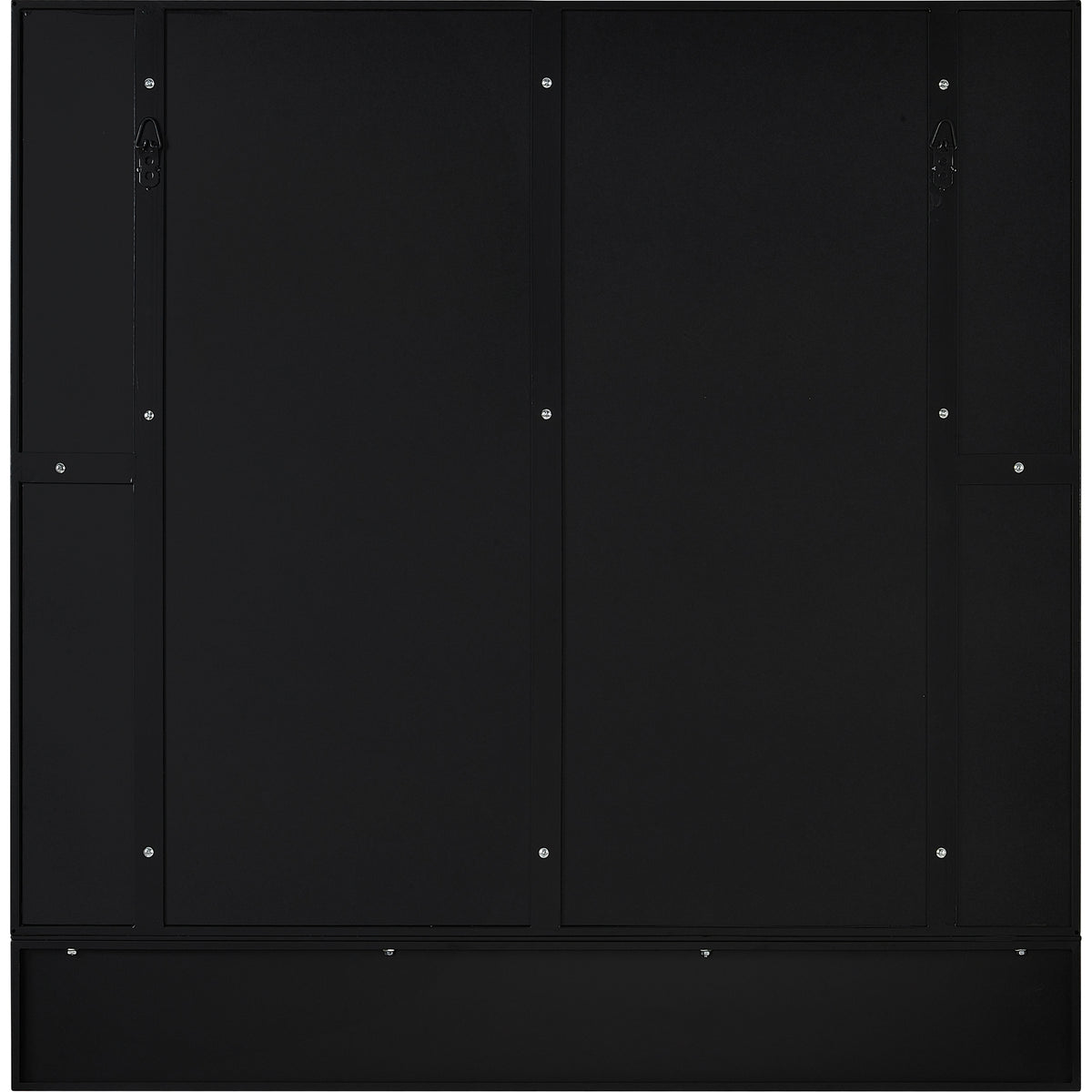 Otavi 35" Tall Square Wall Mirror, Black-Mirrors-DECOROLALA