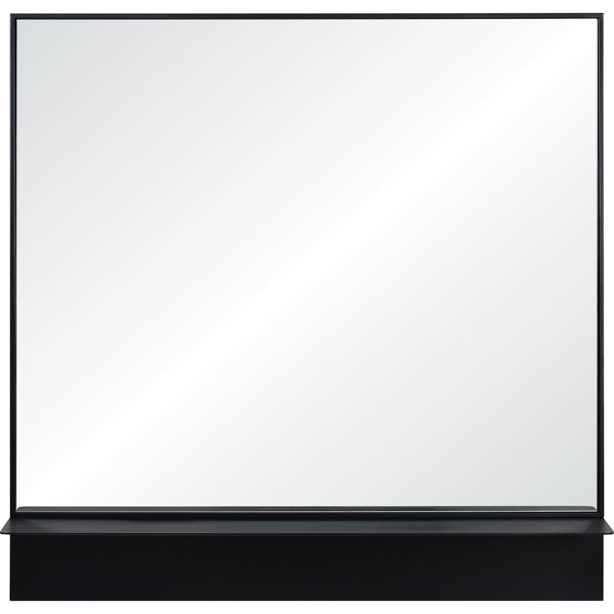 Otavi 35" Tall Square Wall Mirror, Black-Mirrors-DECOROLALA