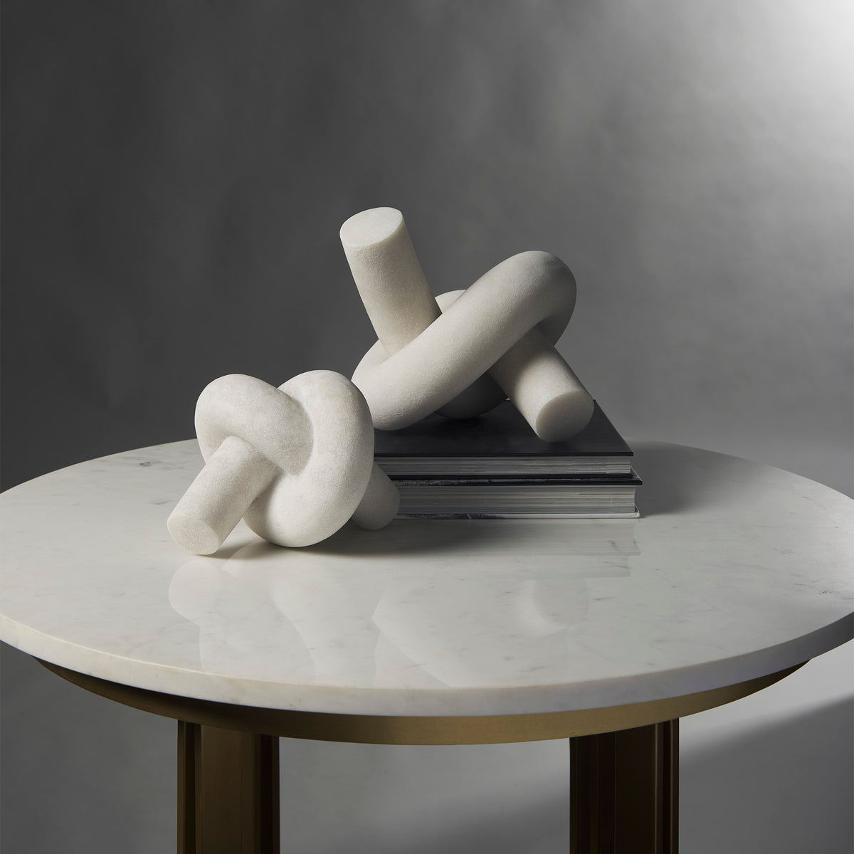 Otto Granite Resin Large Knot Sculpture - Cream-Objects-DECOROLALA