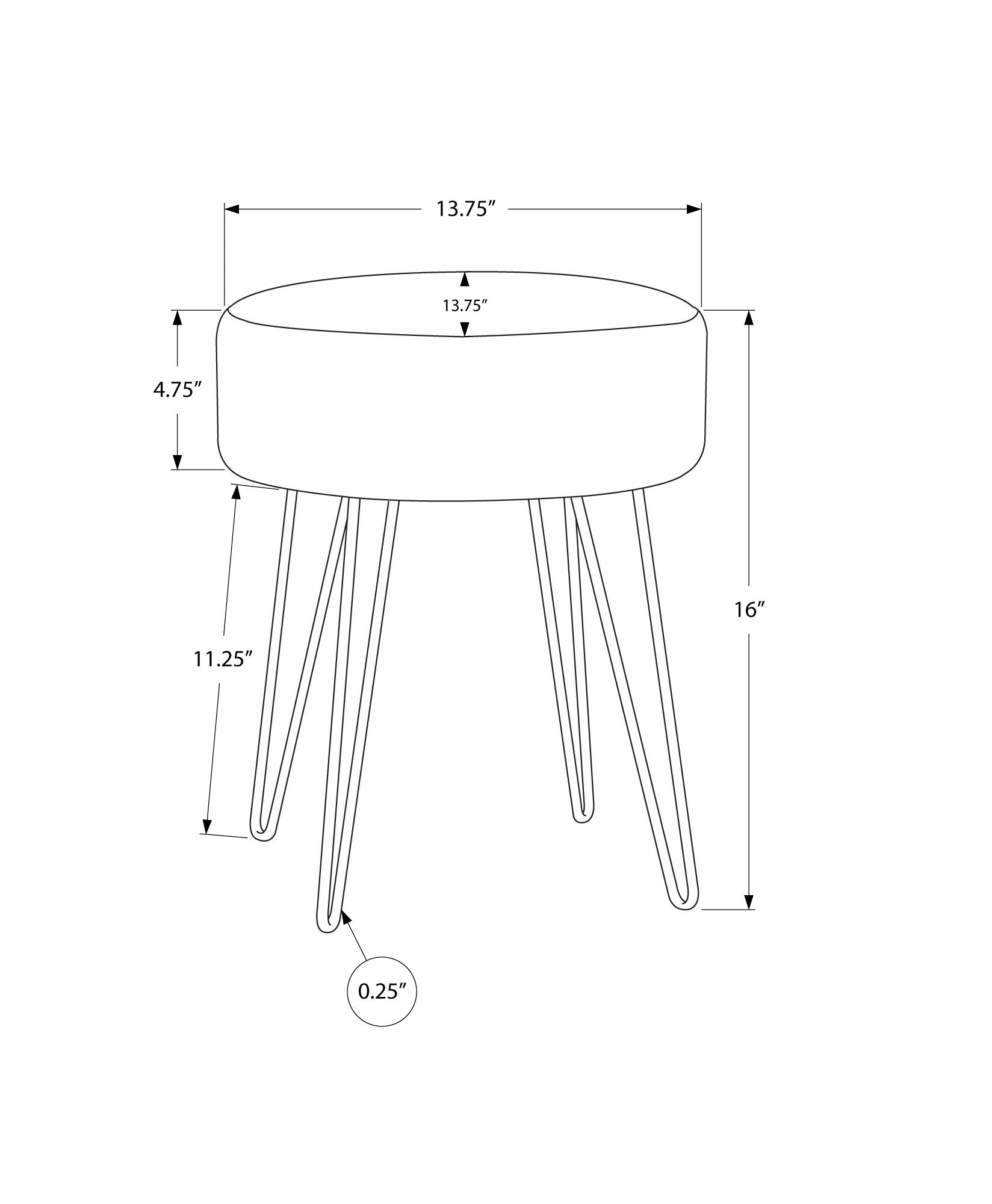 Ottoman - With Gold Metal Legs-Ottoman-DECOROLALA