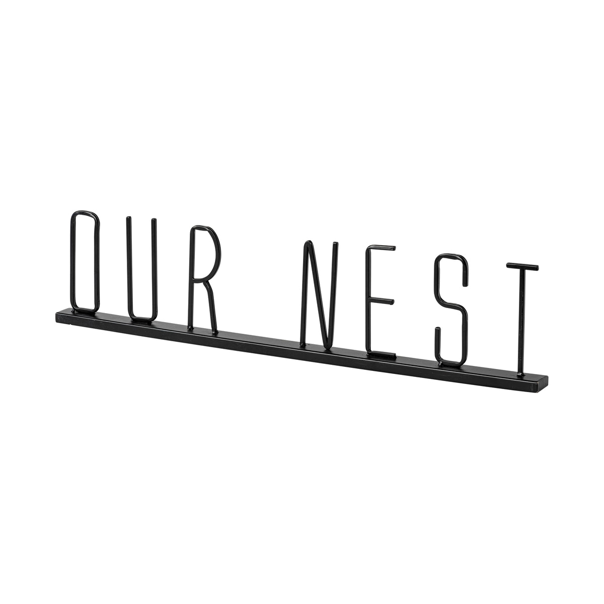 Our Nest Black Metal Sign - 24"L x 1"W-Objects-DECOROLALA
