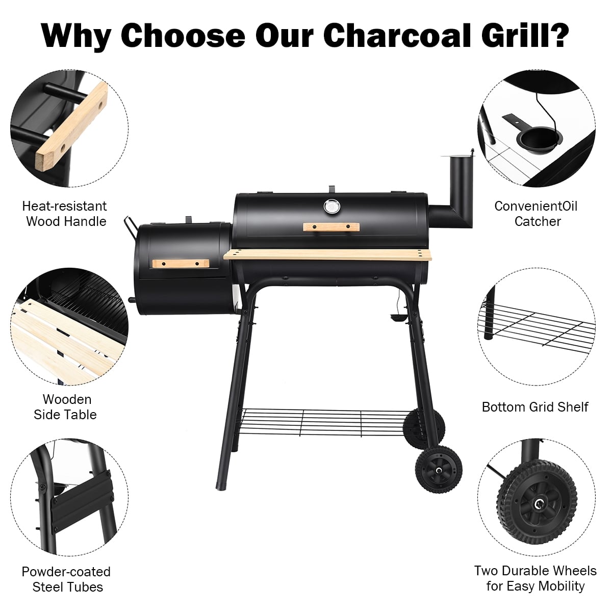 Outdoor BBQ Grill Barbecue Pit Patio Cooker-Outdoor Grills-DECOROLALA