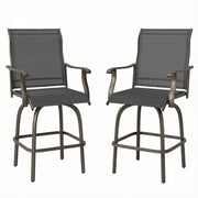 Outdoor Bar Stools Set of 2 - Black Swivel-DECOROLALA