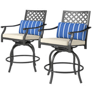Outdoor Bar Stools Set of 2 Swivel Black-DECOROLALA