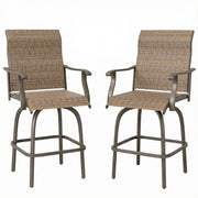 Outdoor Bar Stools Set of 2 Swivel Brown-DECOROLALA